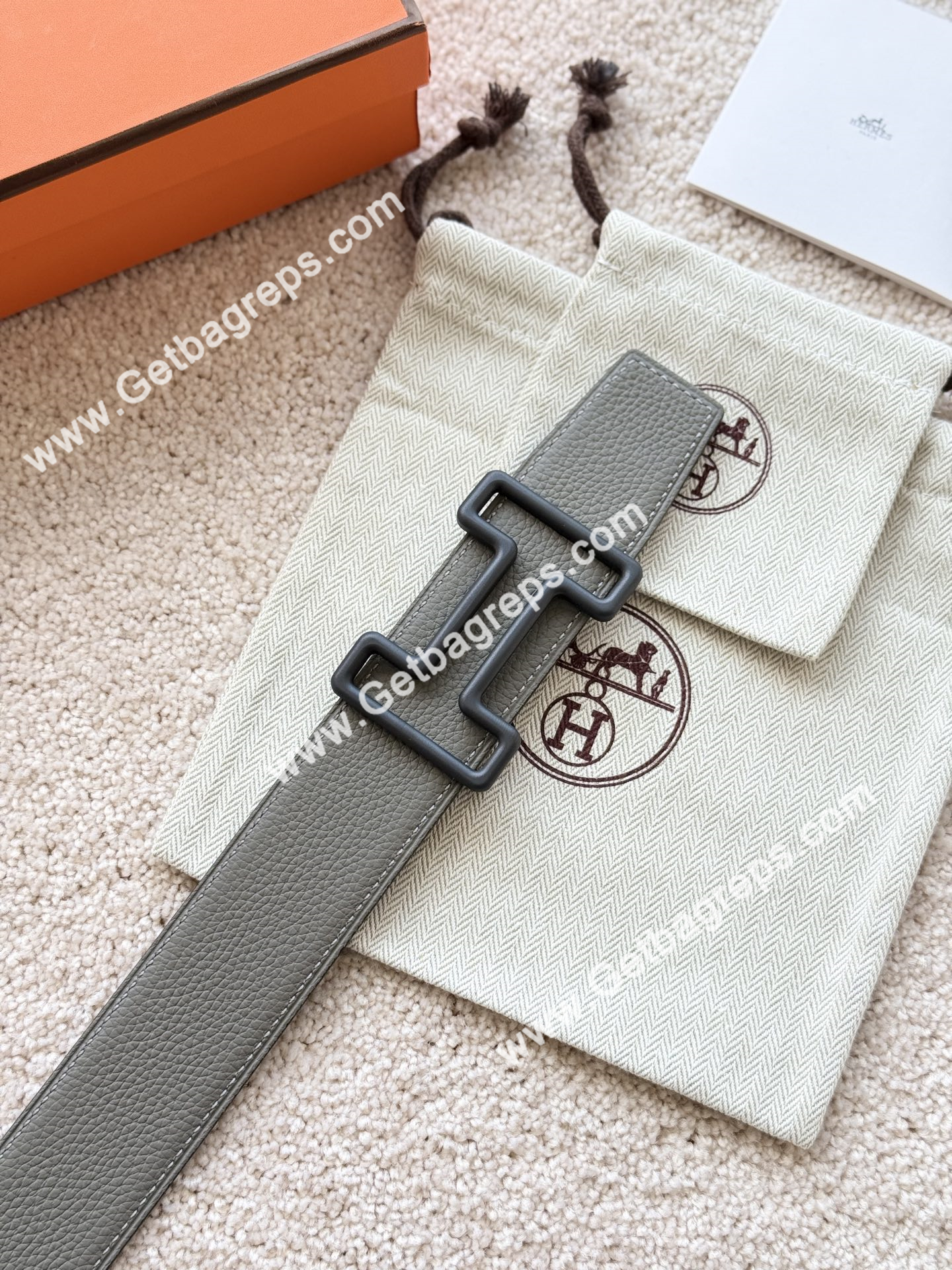 Hermes Mens Leather Belts Width 38mm -0291