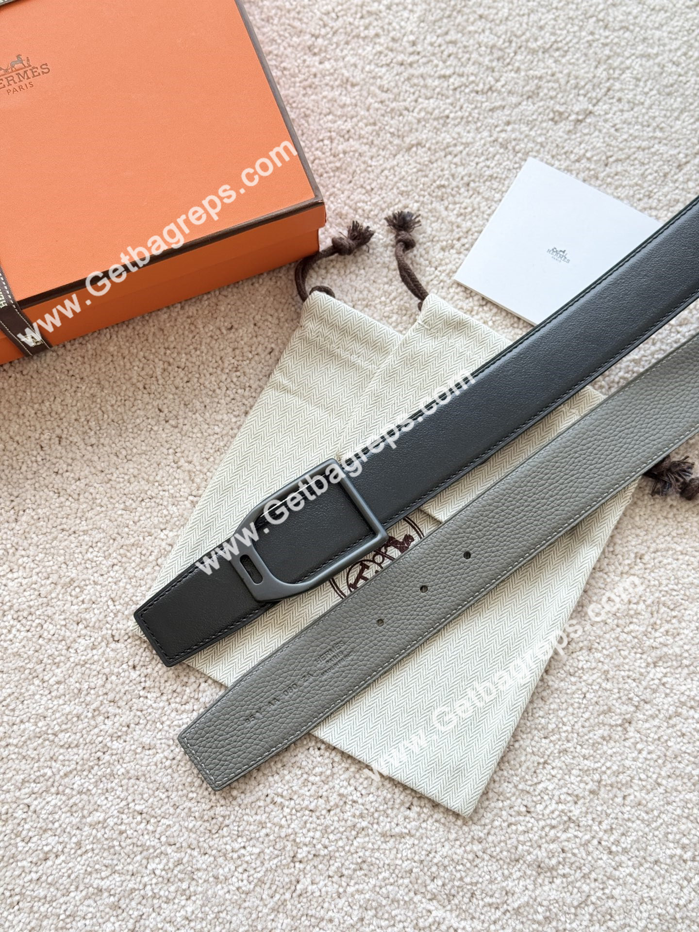 Hermes Mens Leather Belts Width 38mm -0292