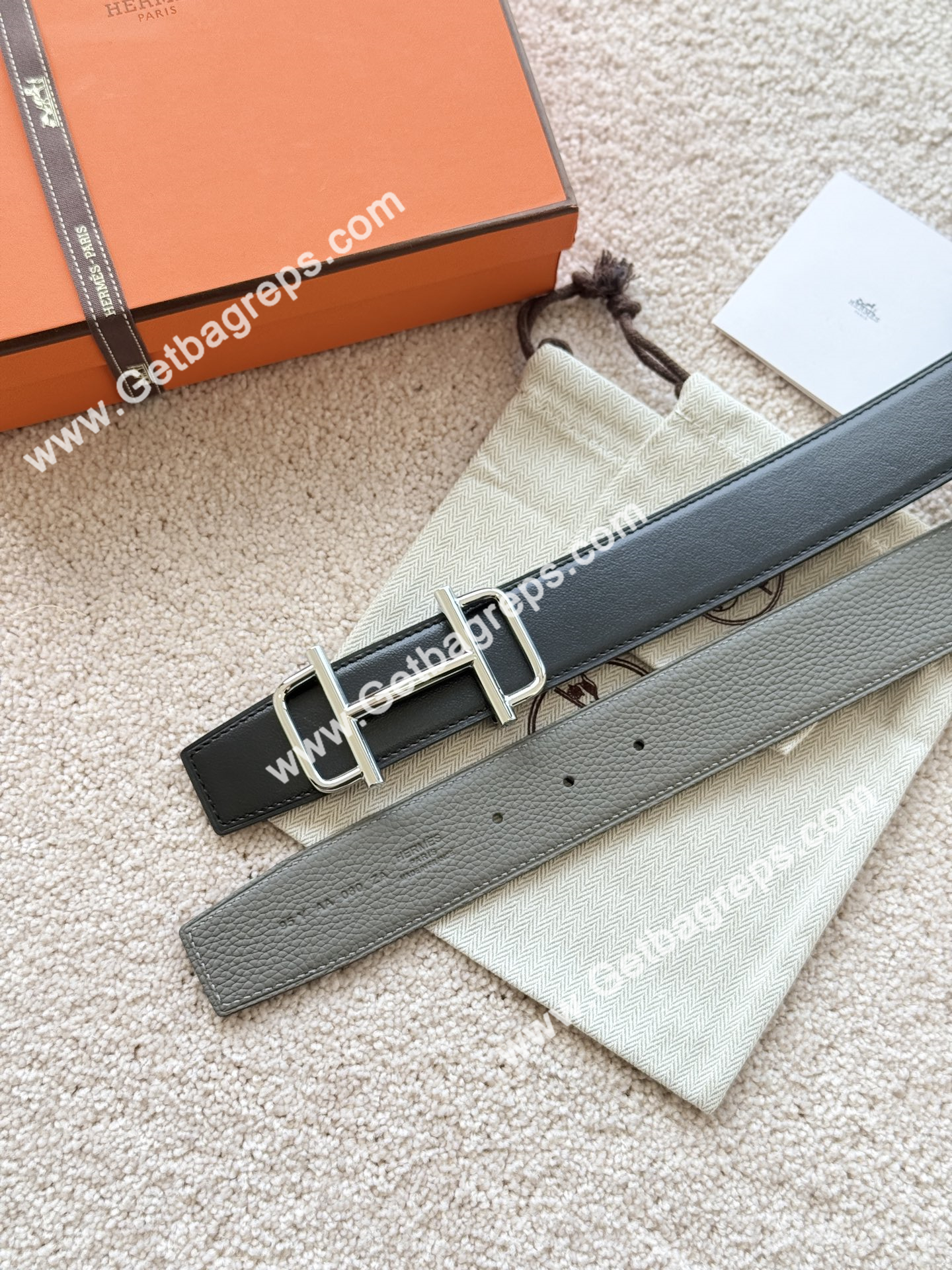 Hermes Mens Leather Belts Width 38mm -0293