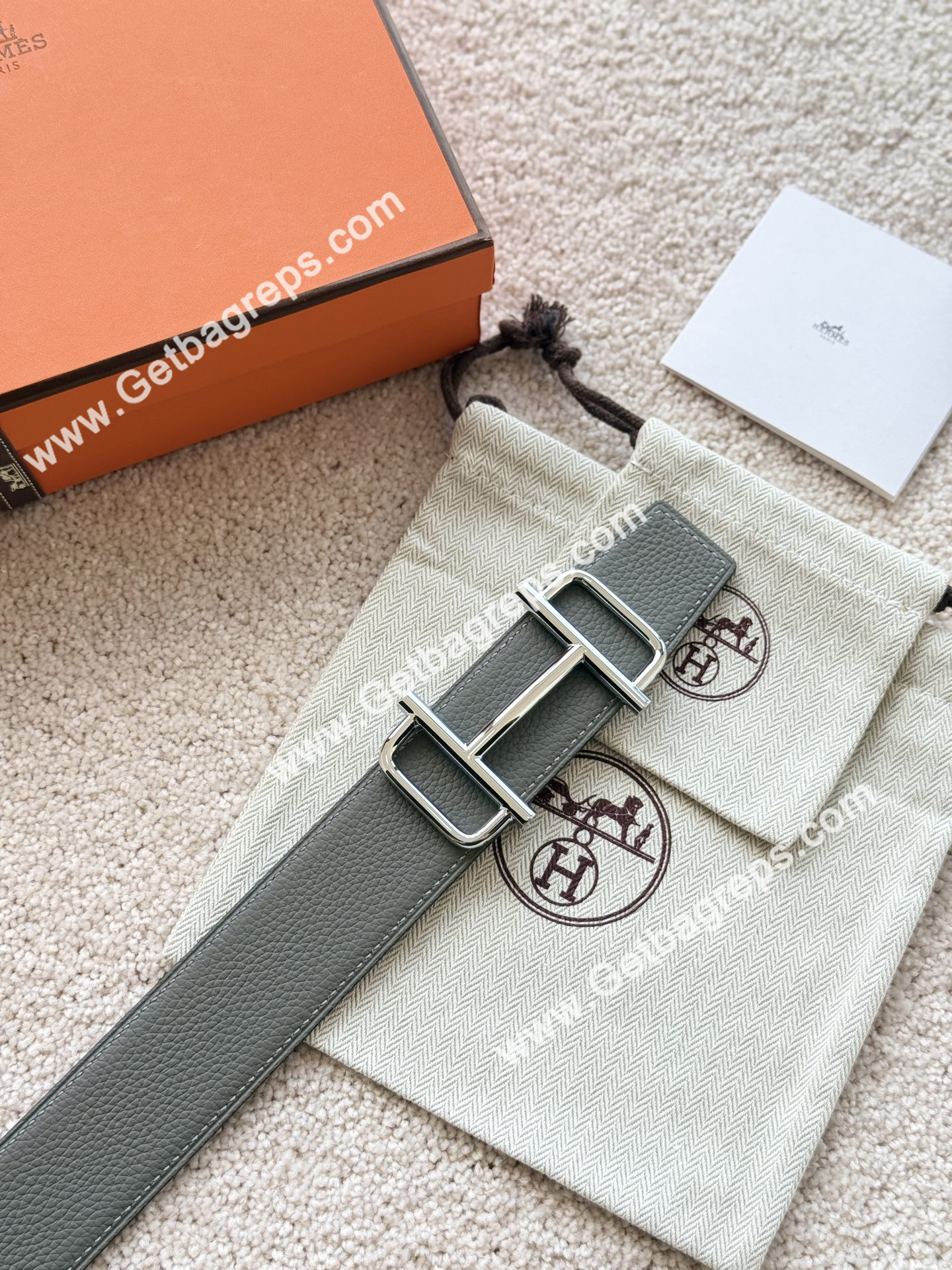 Hermes Mens Leather Belts Width 38mm -0293