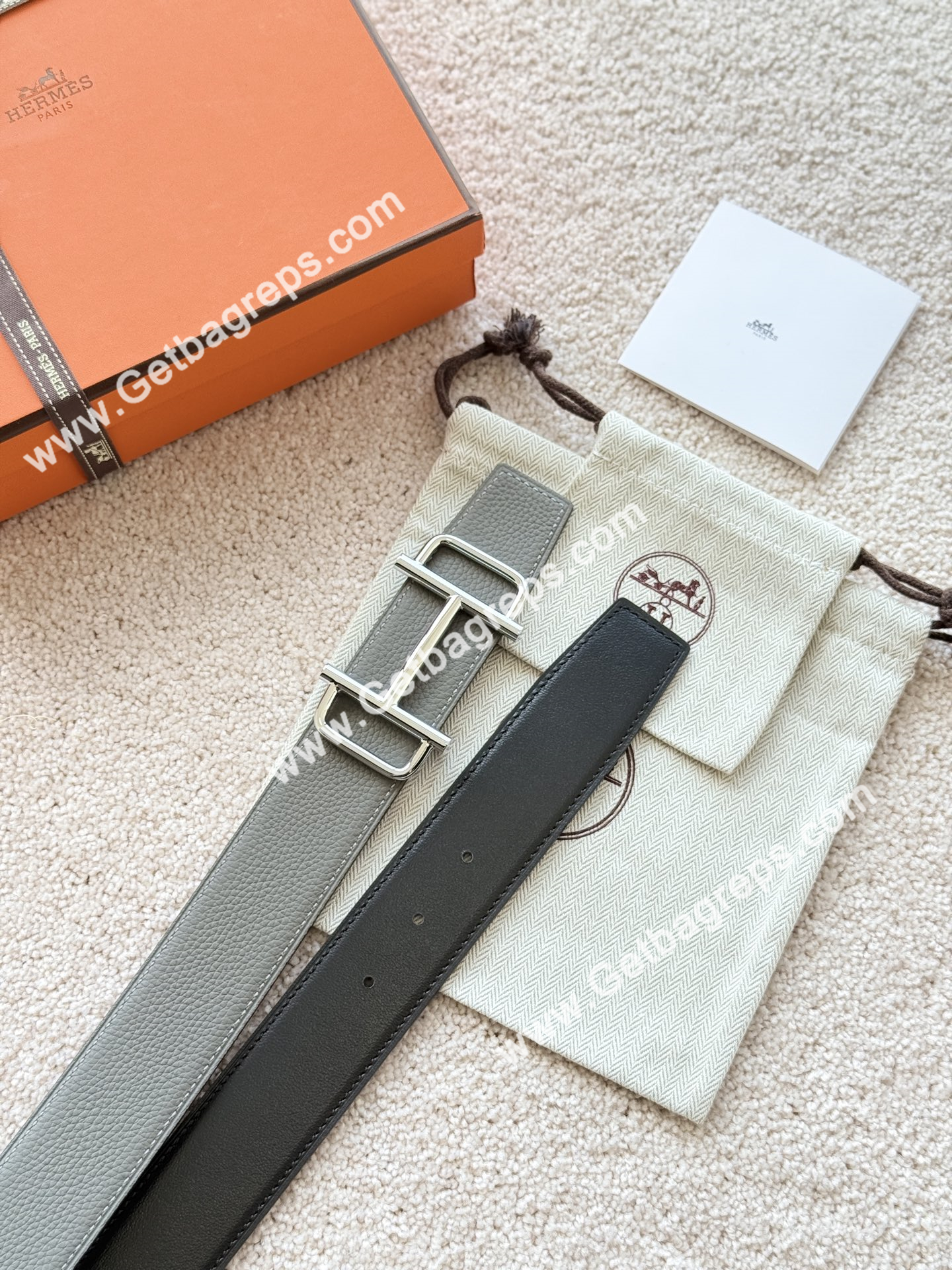 Hermes Mens Leather Belts Width 38mm -0293