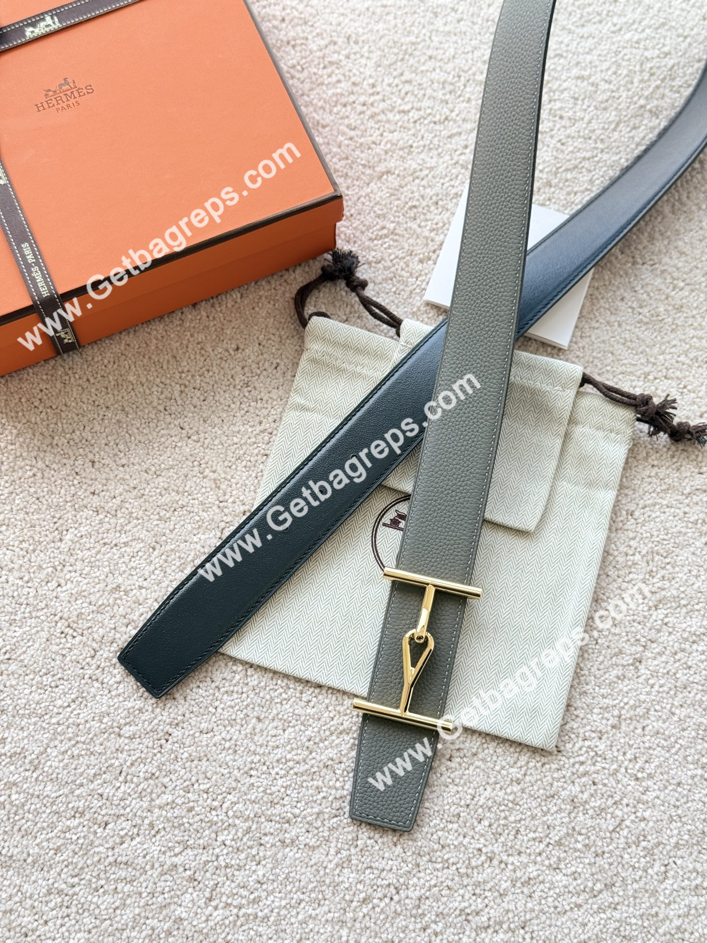Hermes Mens Leather Belts Width 38mm -0294