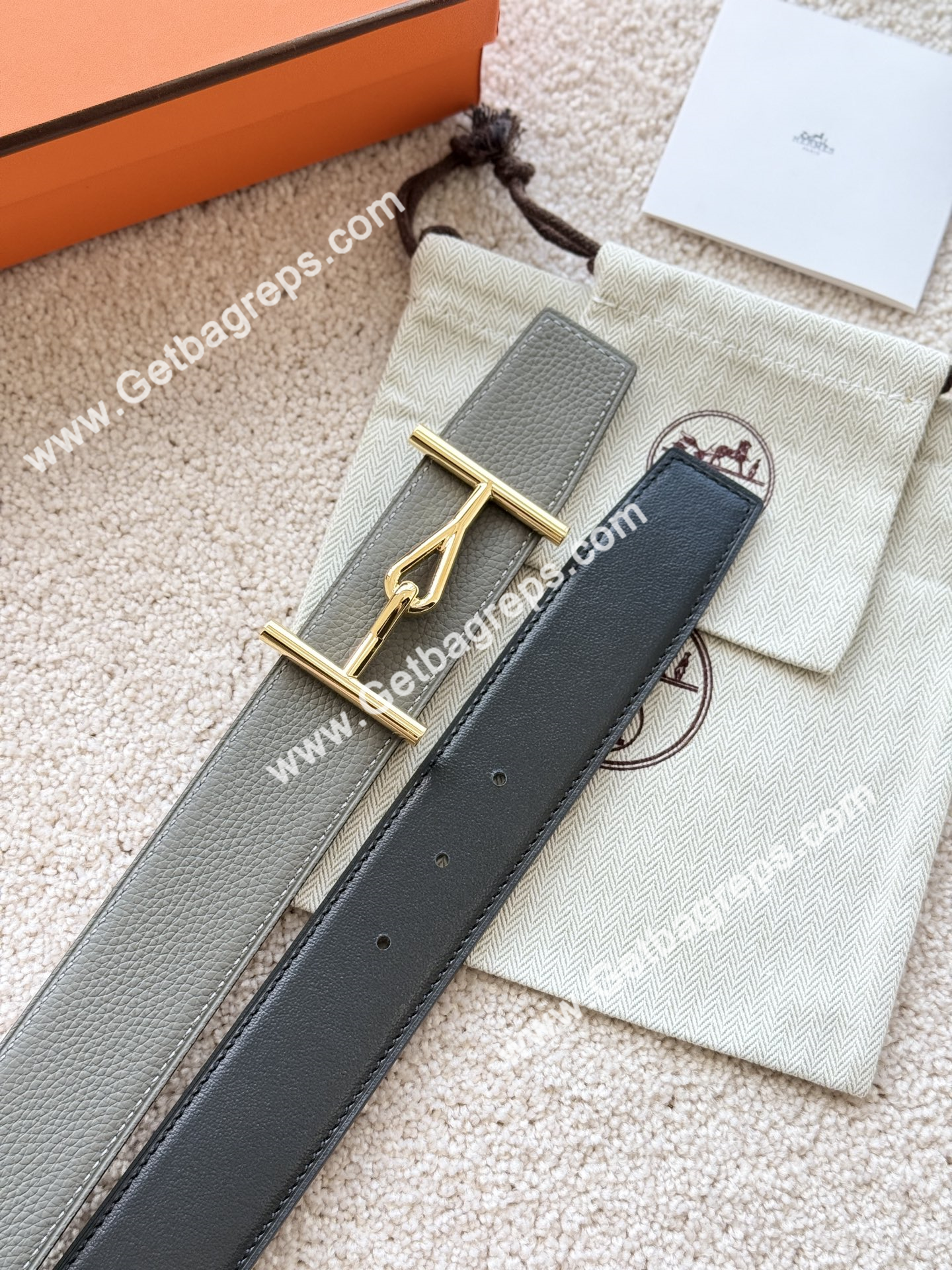 Hermes Mens Leather Belts Width 38mm -0294