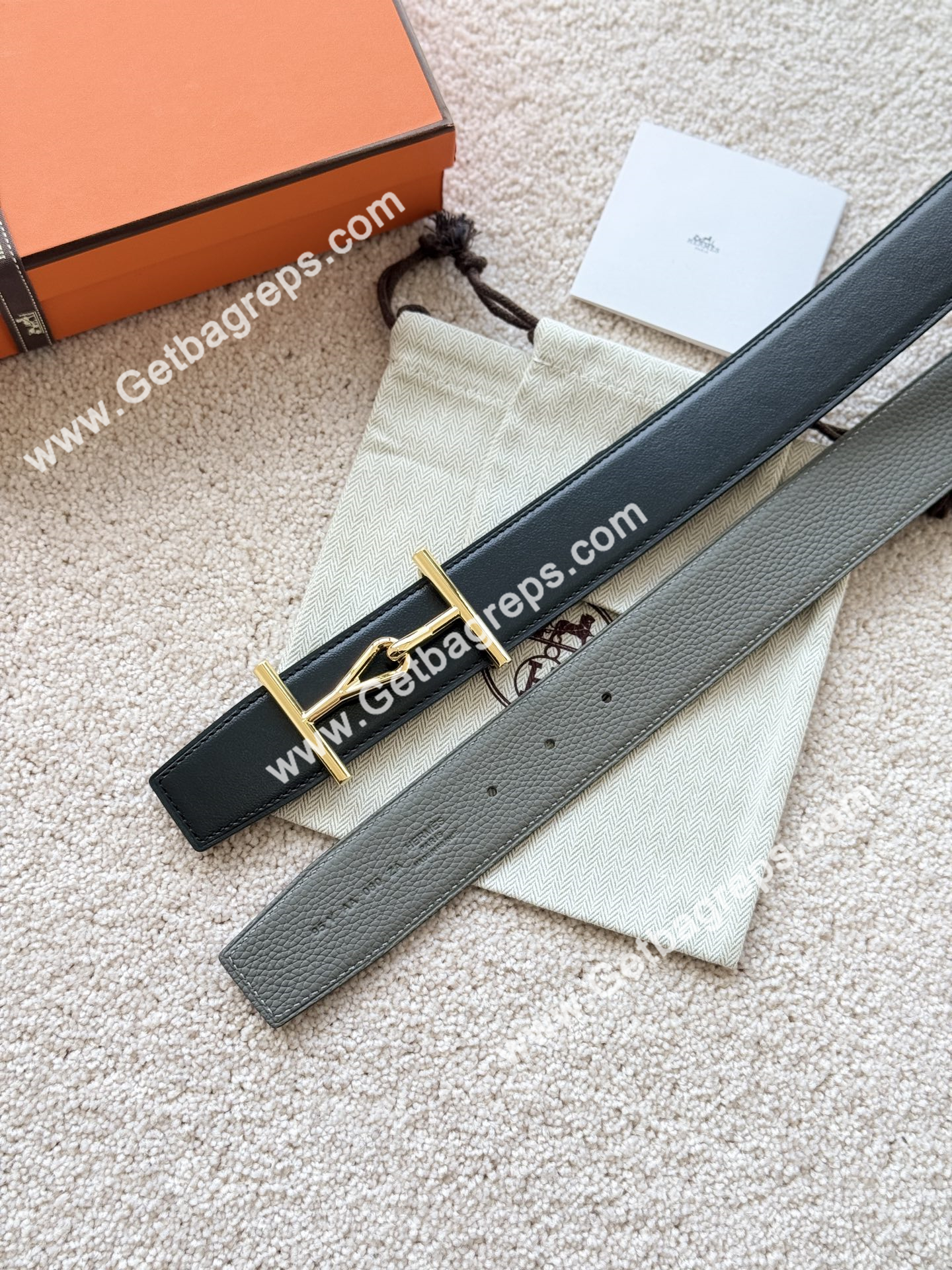 Hermes Mens Leather Belts Width 38mm -0294