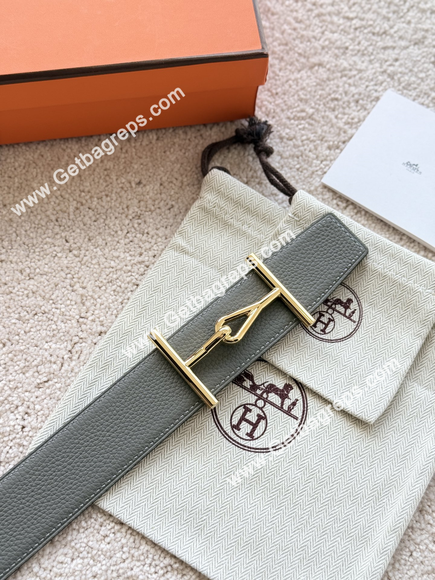 Hermes Mens Leather Belts Width 38mm -0294