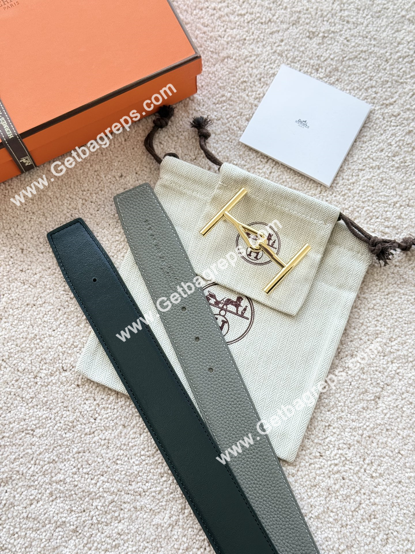 Hermes Mens Leather Belts Width 38mm -0294