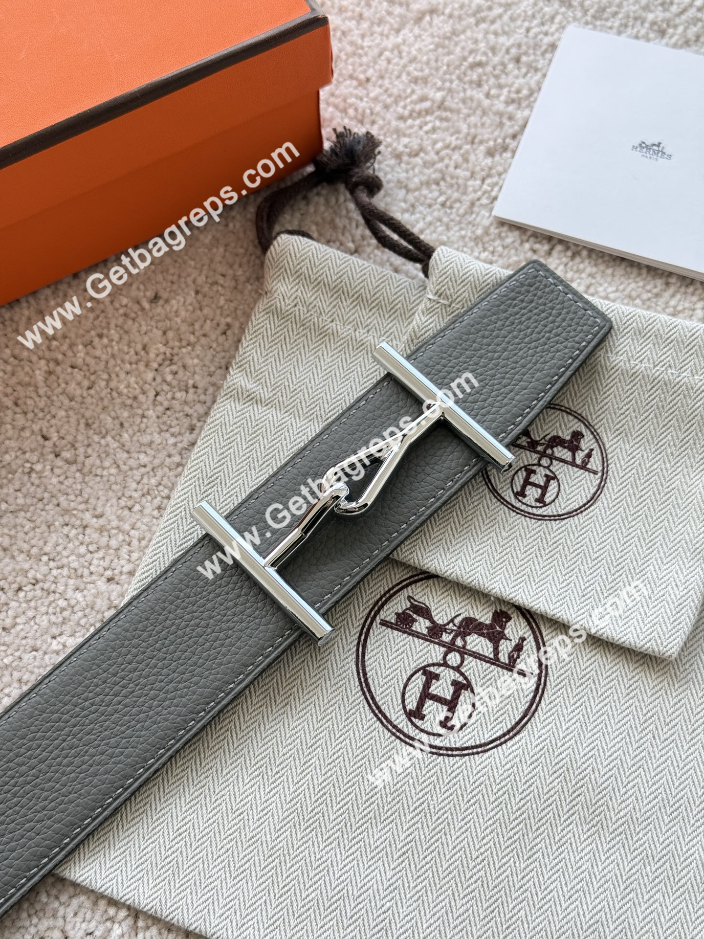 Hermes Mens Leather Belts Width 38mm -0295