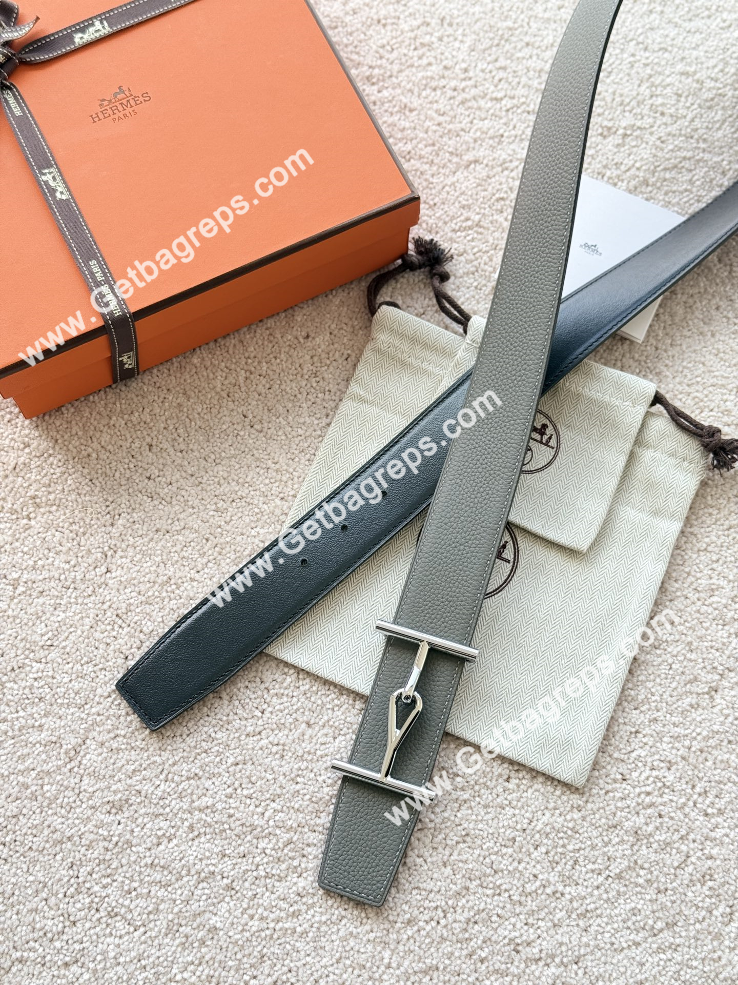 Hermes Mens Leather Belts Width 38mm -0295