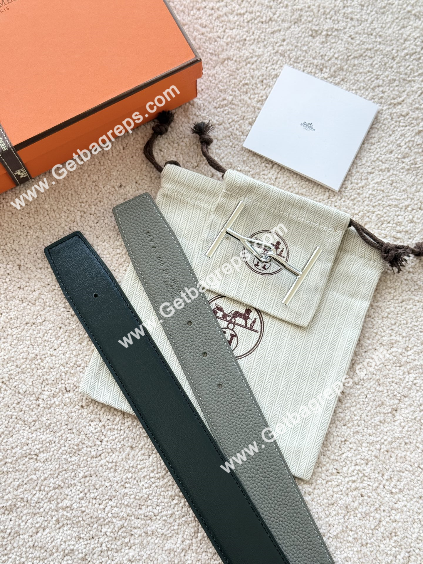 Hermes Mens Leather Belts Width 38mm -0295