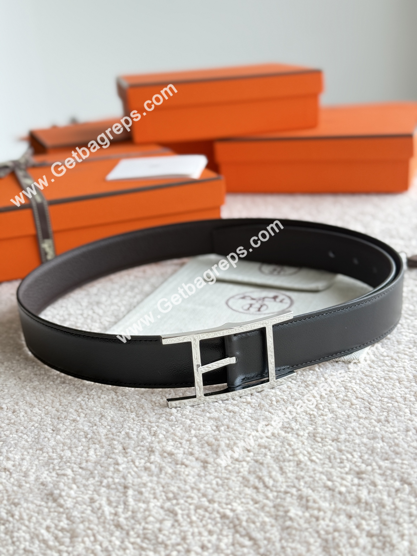 Hermes Mens Leather Belts Width 38mm -0301