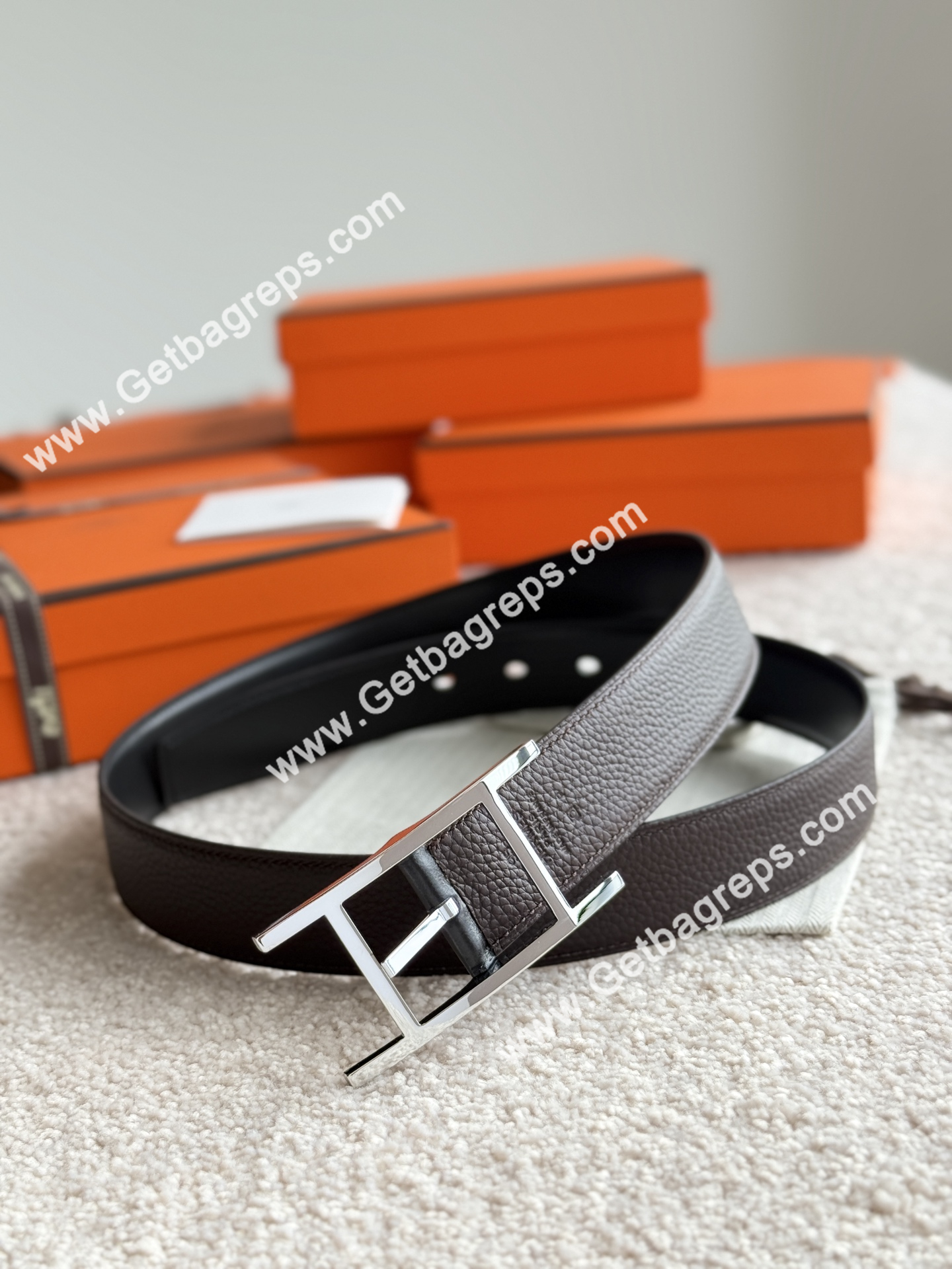 Hermes Mens Leather Belts Width 38mm -0301