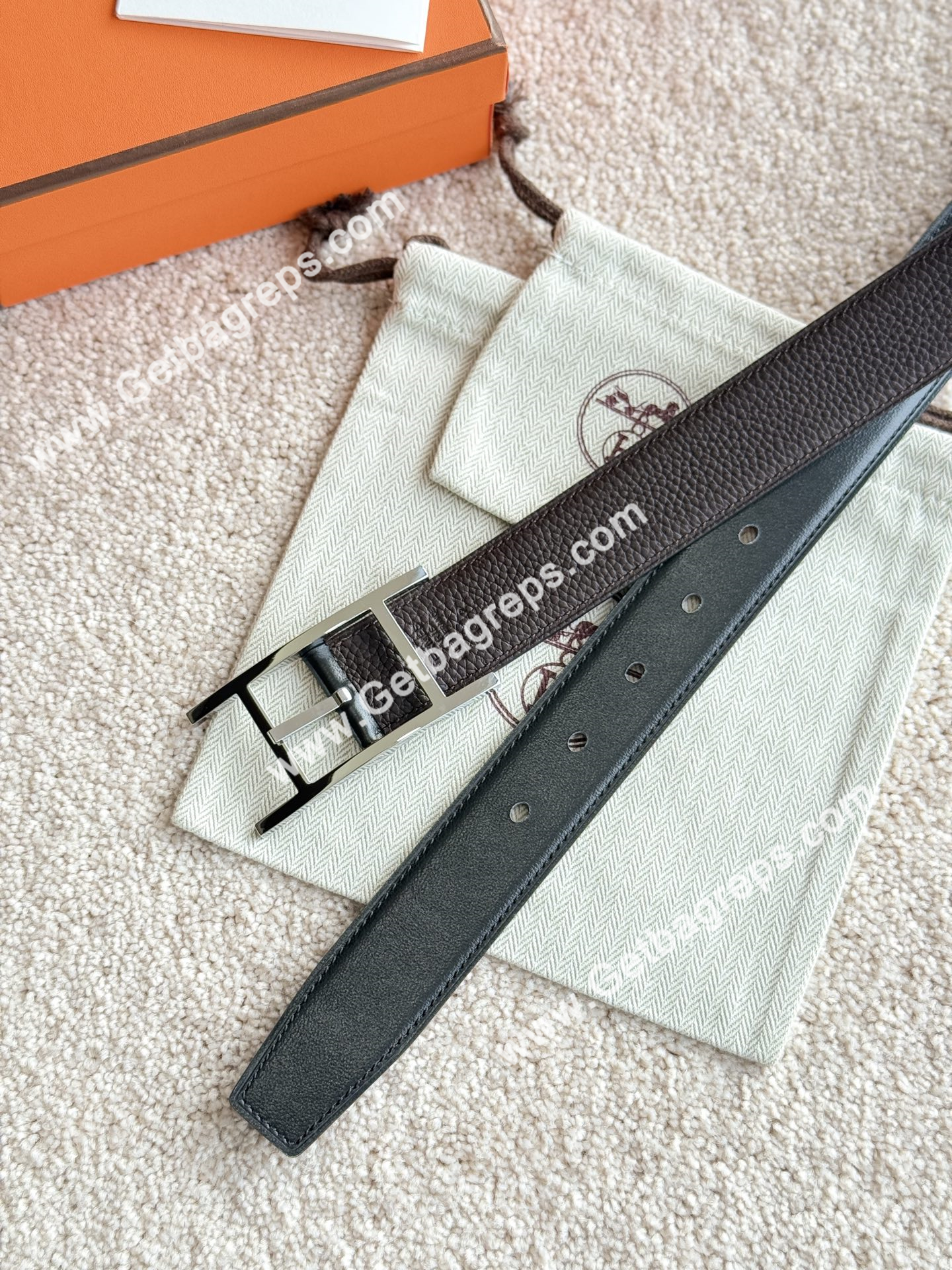 Hermes Mens Leather Belts Width 38mm -0301