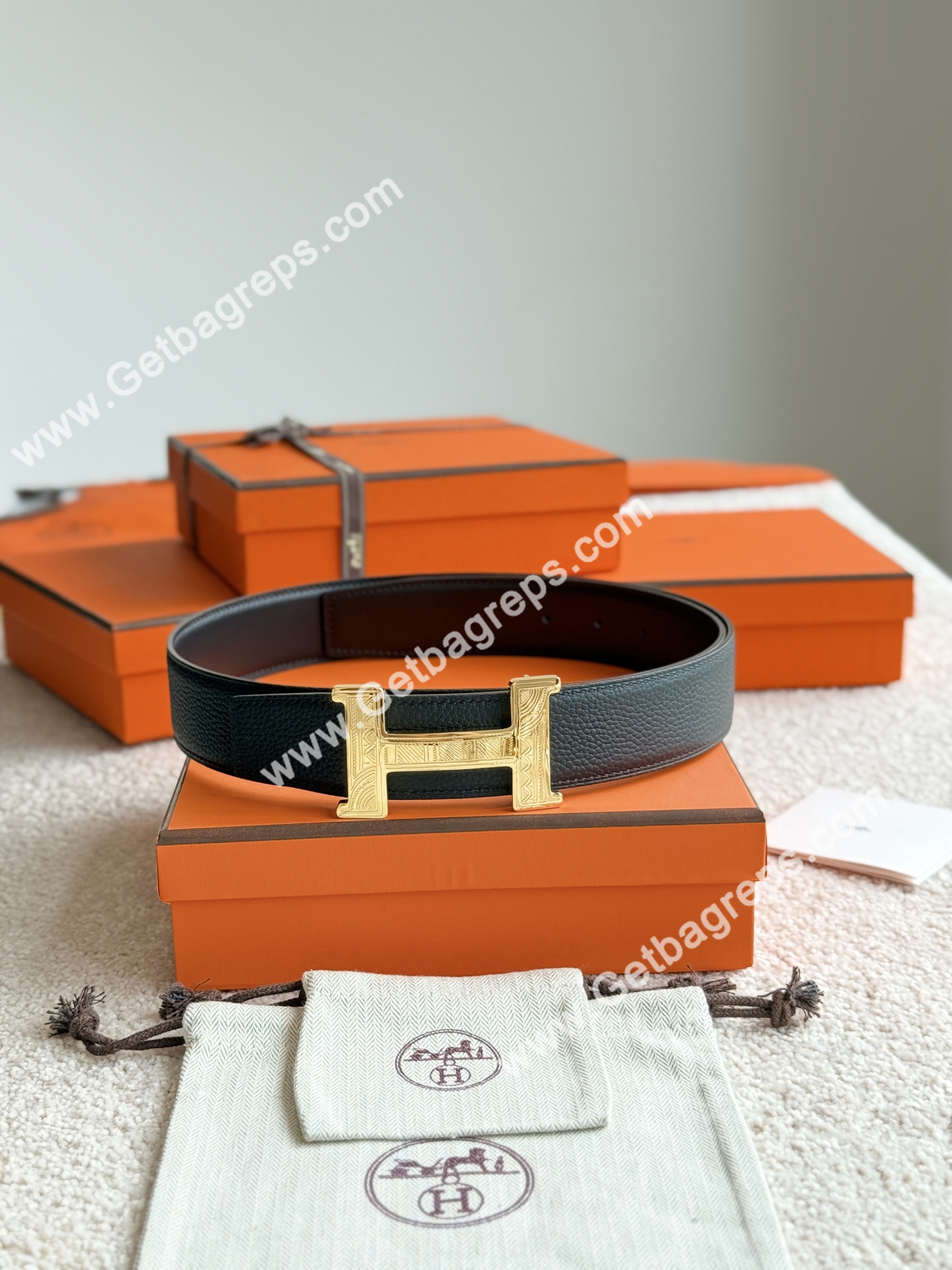 Hermes Mens Leather Belts Width 38mm -0305