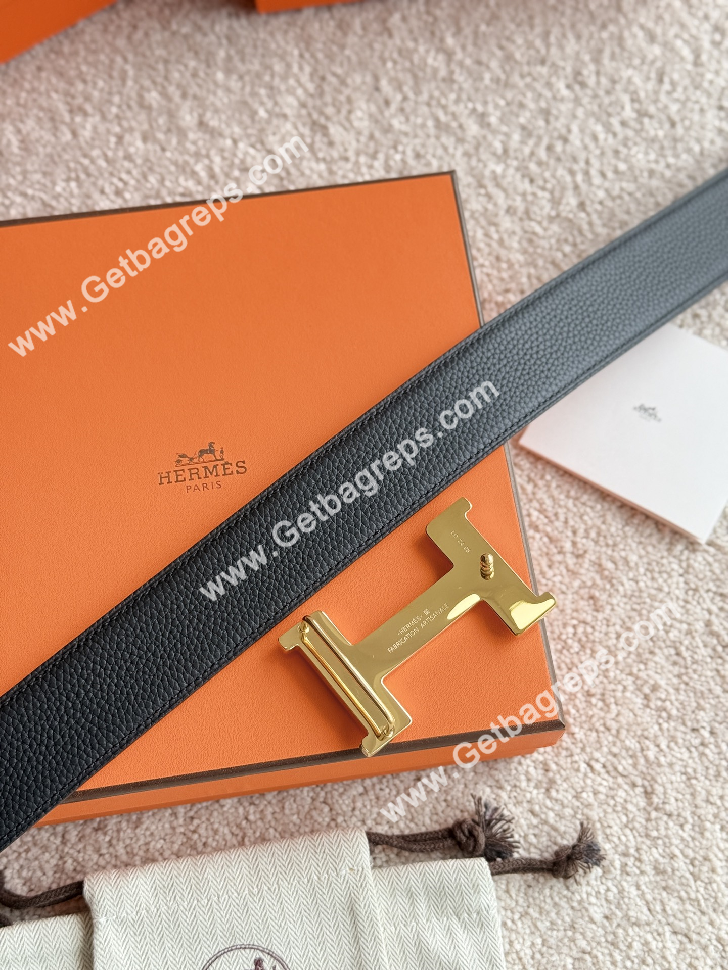 Hermes Mens Leather Belts Width 38mm -0305