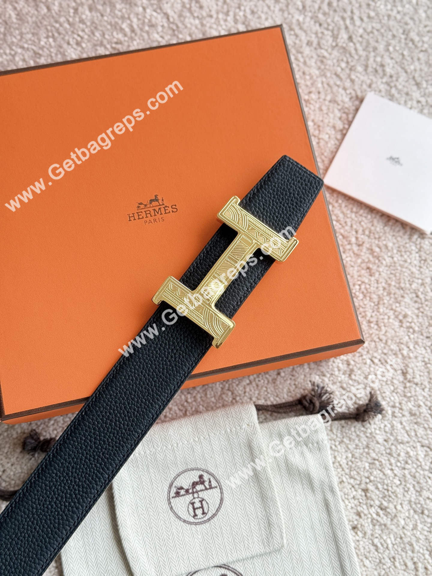 Hermes Mens Leather Belts Width 38mm -0305
