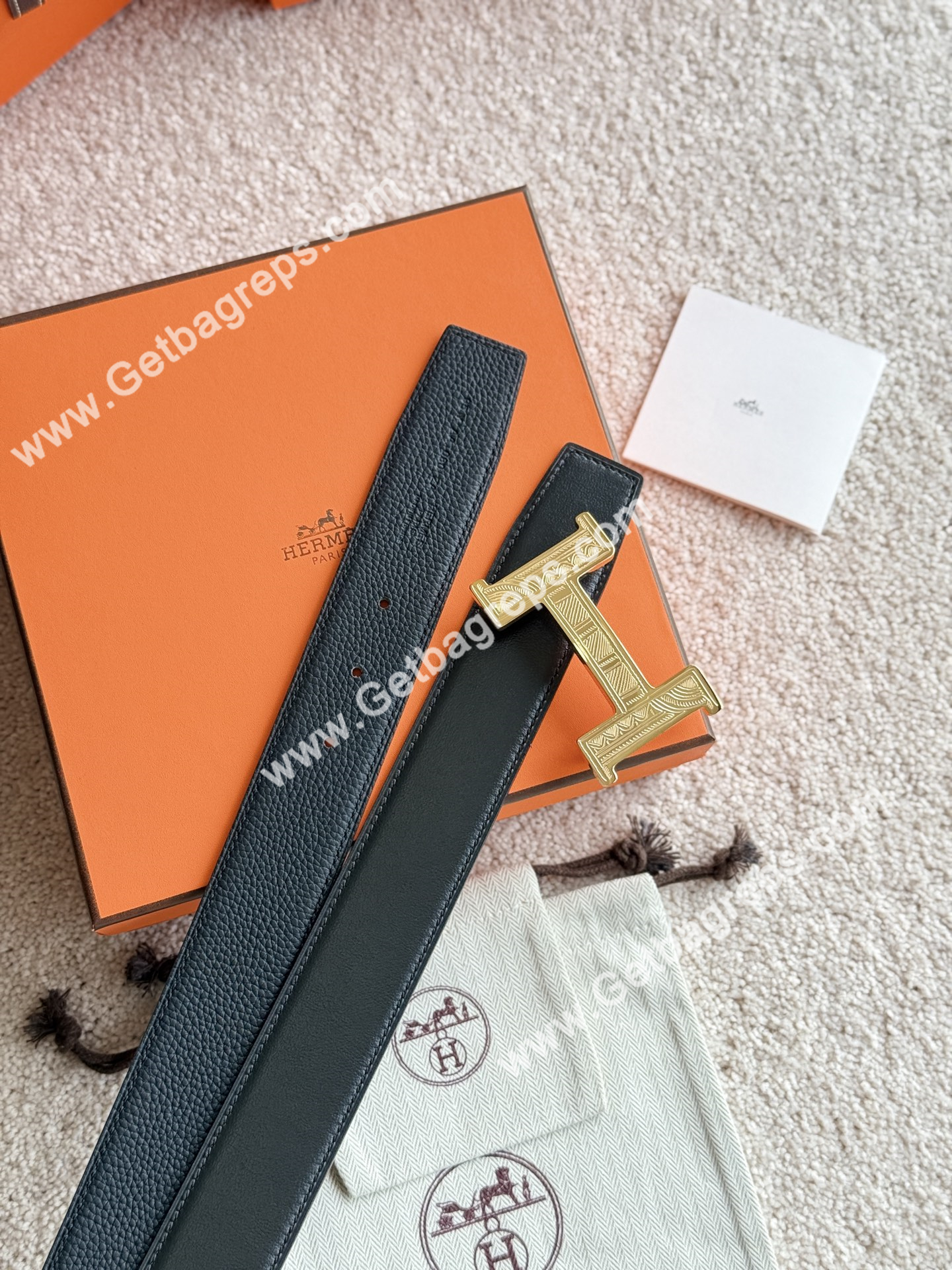 Hermes Mens Leather Belts Width 38mm -0305
