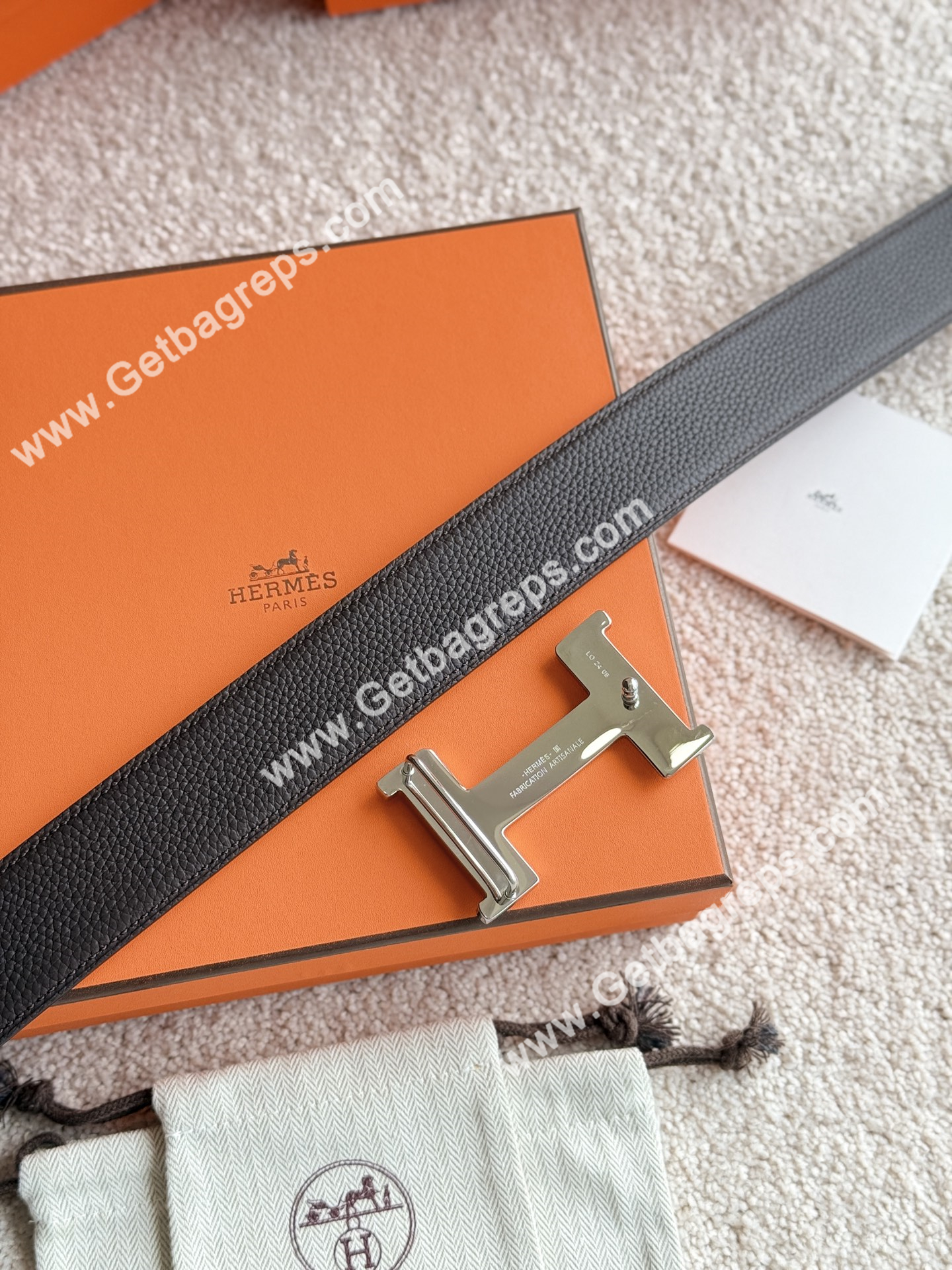 Hermes Mens Leather Belts Width 38mm -0306