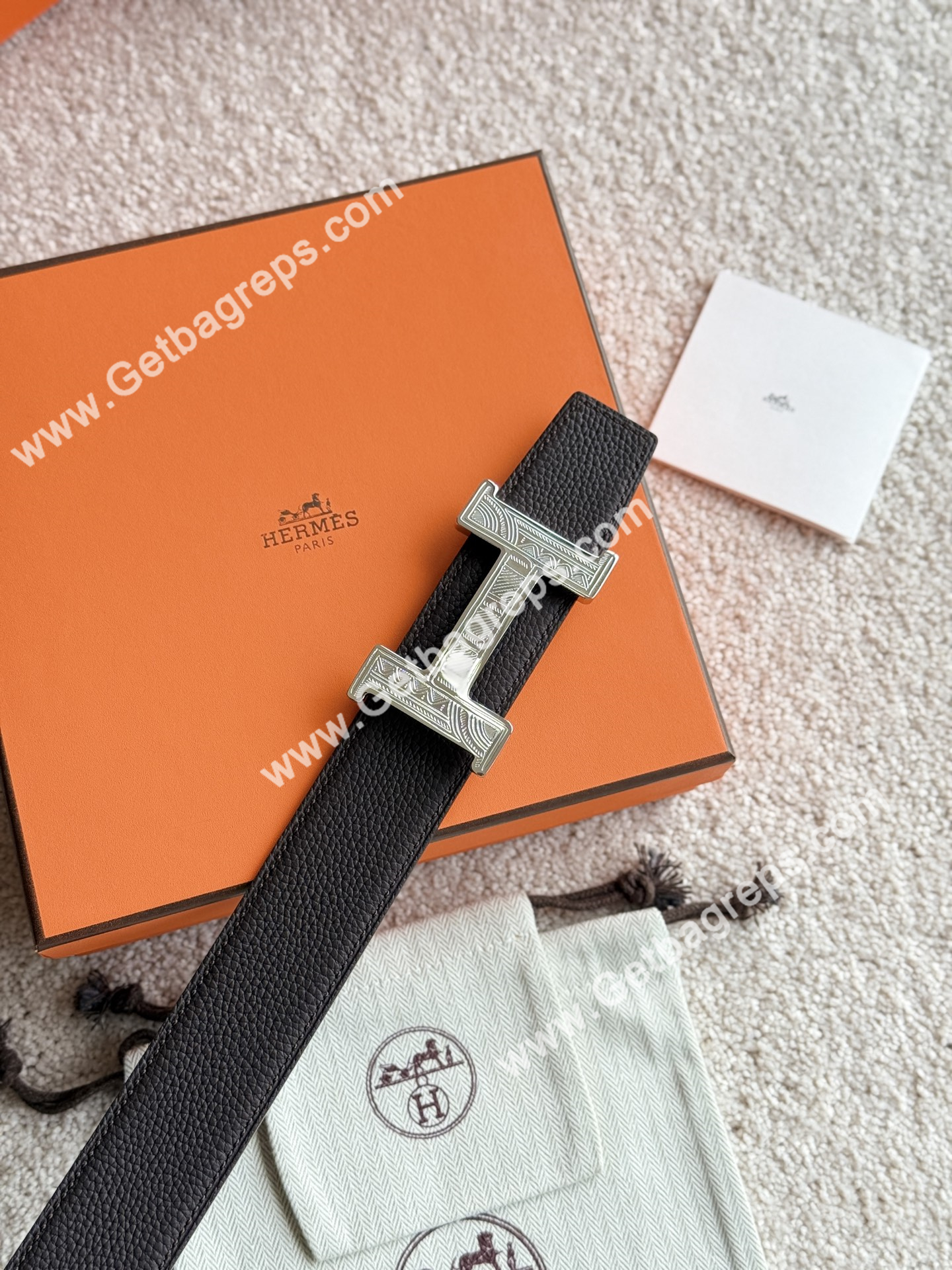 Hermes Mens Leather Belts Width 38mm -0306