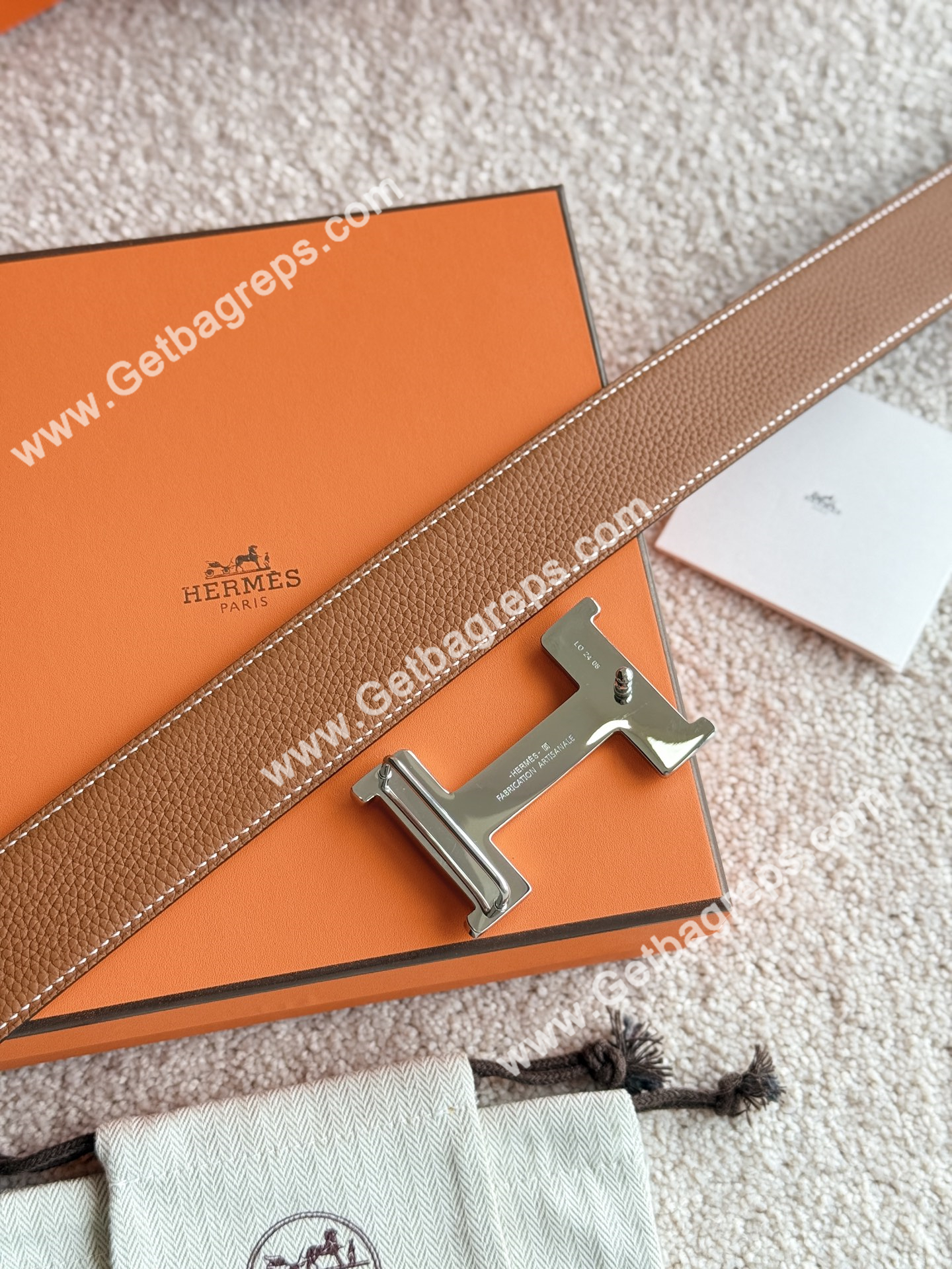 Hermes Mens Leather Belts Width 38mm -0307
