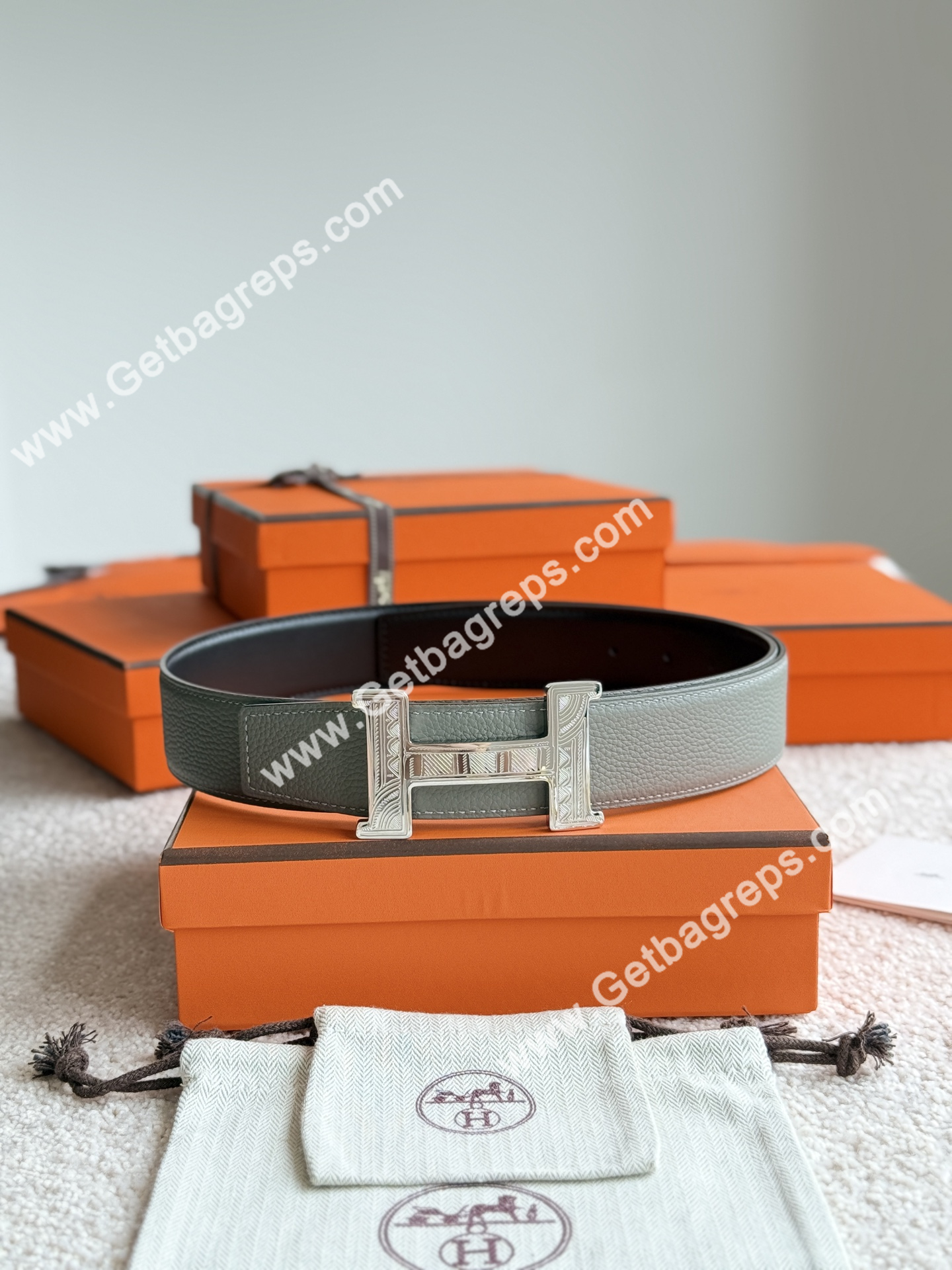 Hermes Mens Leather Belts Width 38mm -0308