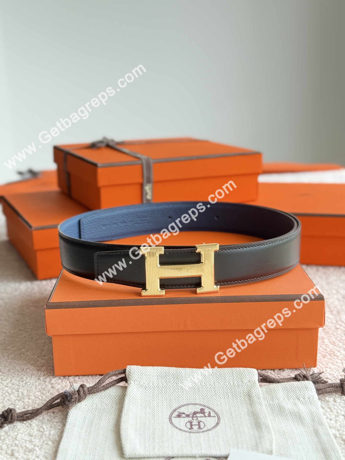 Hermes Mens Leather Belts Width 38mm -0309