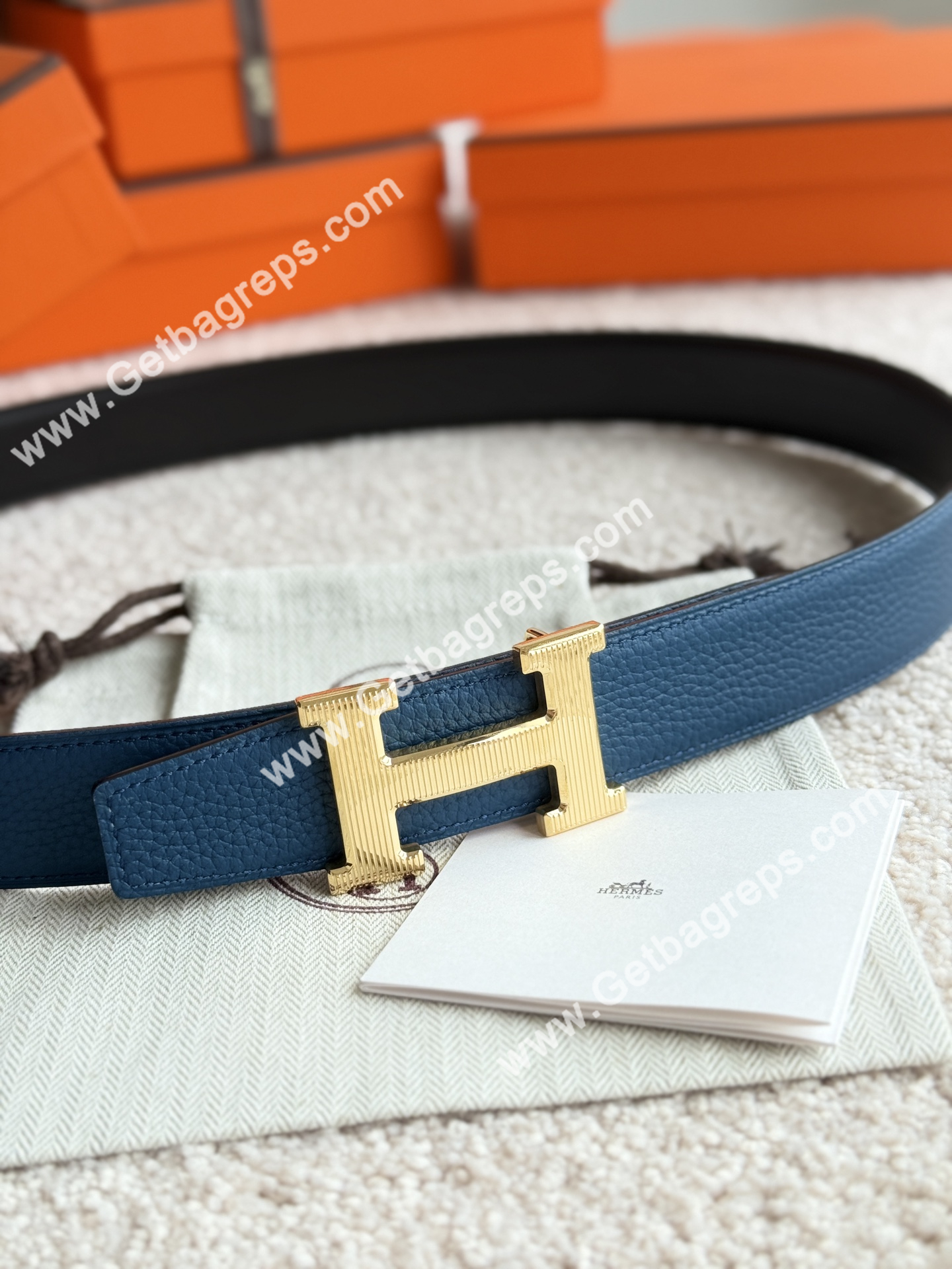 Hermes Mens Leather Belts Width 38mm -0309