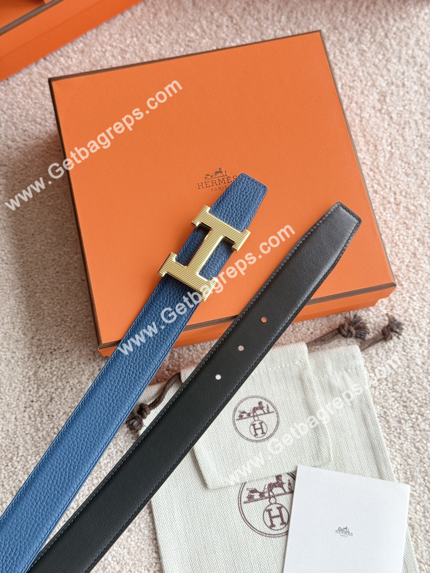 Hermes Mens Leather Belts Width 38mm -0309