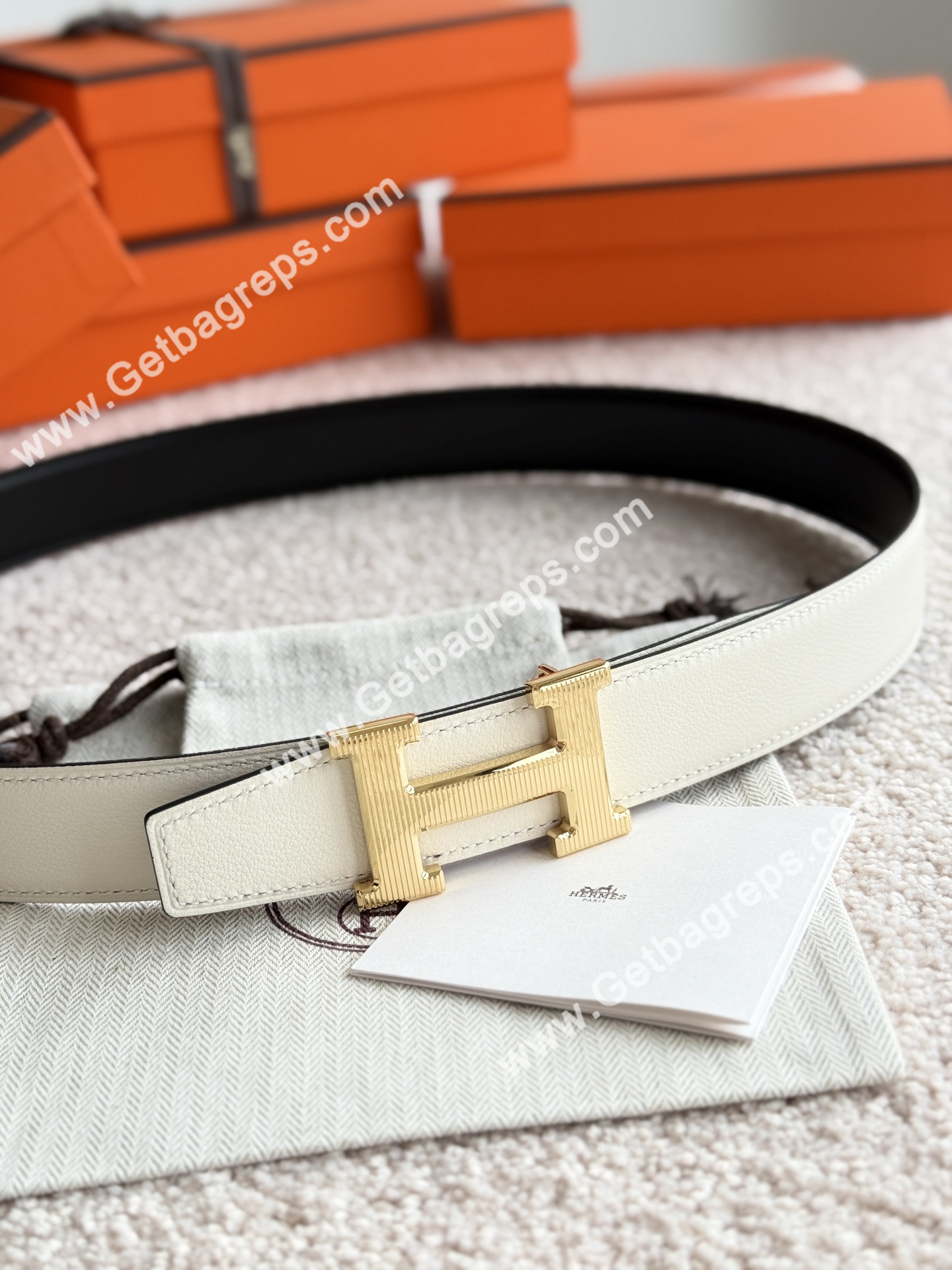 Hermes Mens Leather Belts Width 38mm -0312