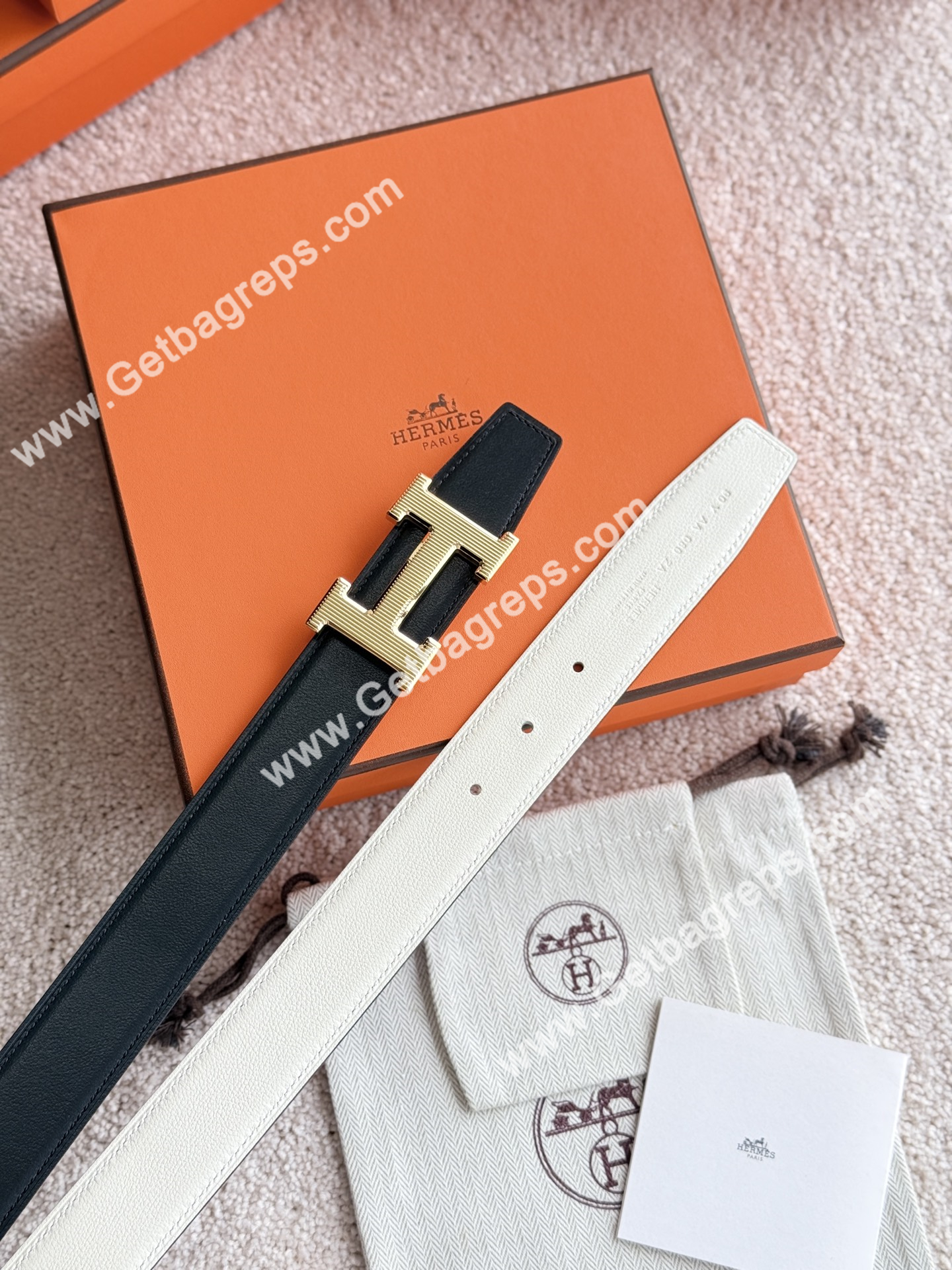 Hermes Mens Leather Belts Width 38mm -0312