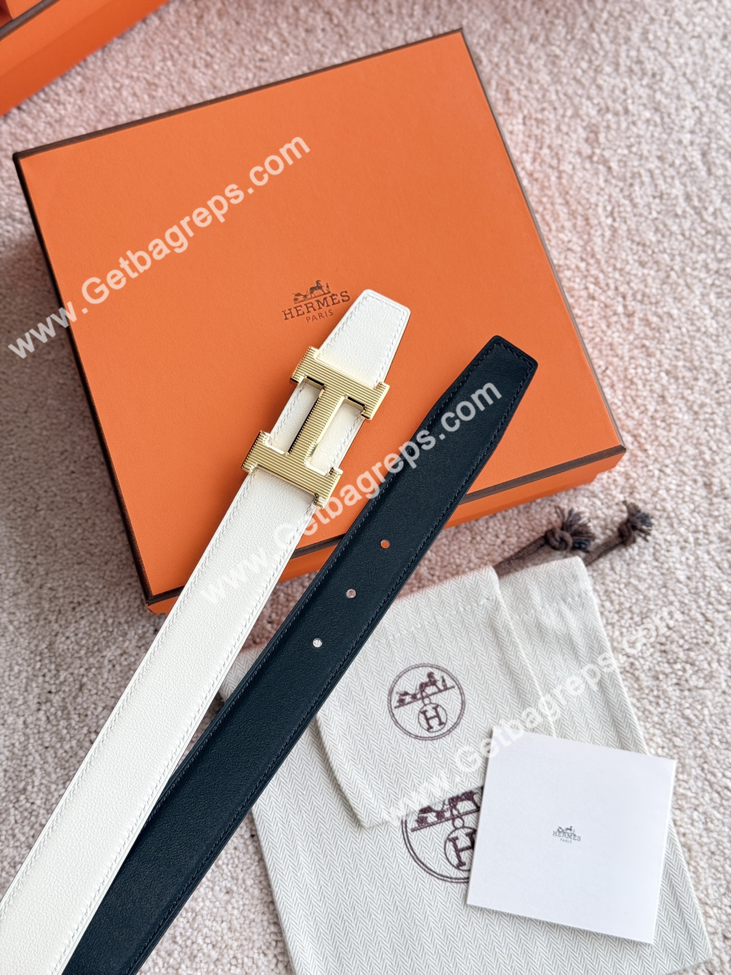 Hermes Mens Leather Belts Width 38mm -0312