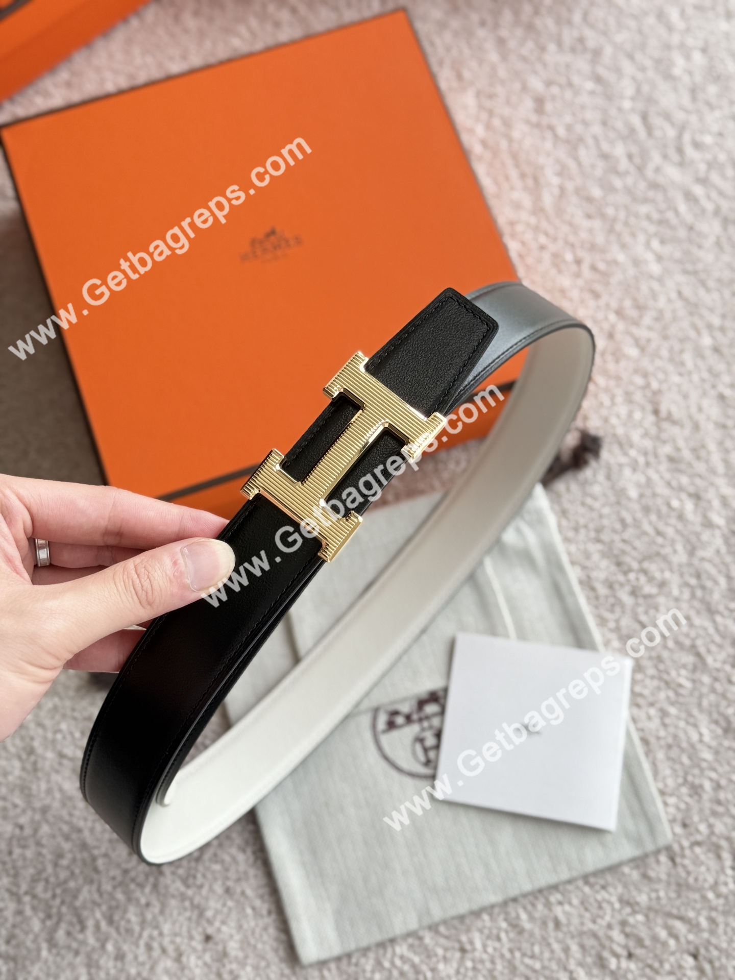 Hermes Mens Leather Belts Width 38mm -0312