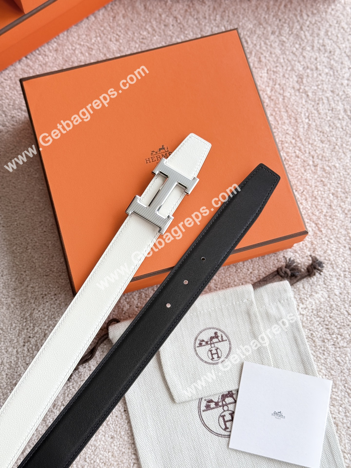 Hermes Mens Leather Belts Width 38mm -0313
