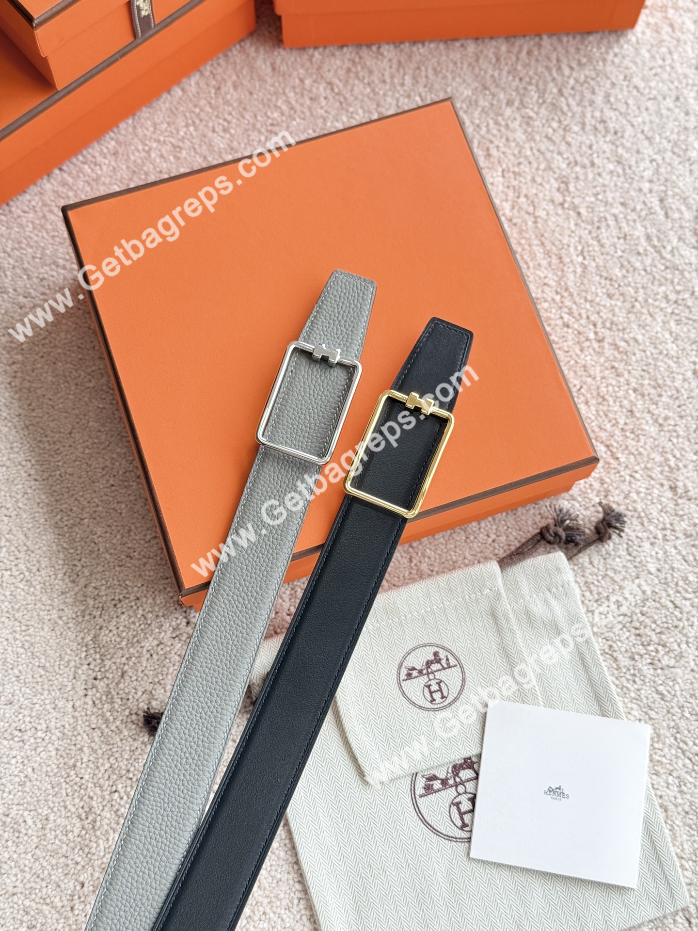 Hermes Mens Leather Belts Width 38mm -0315