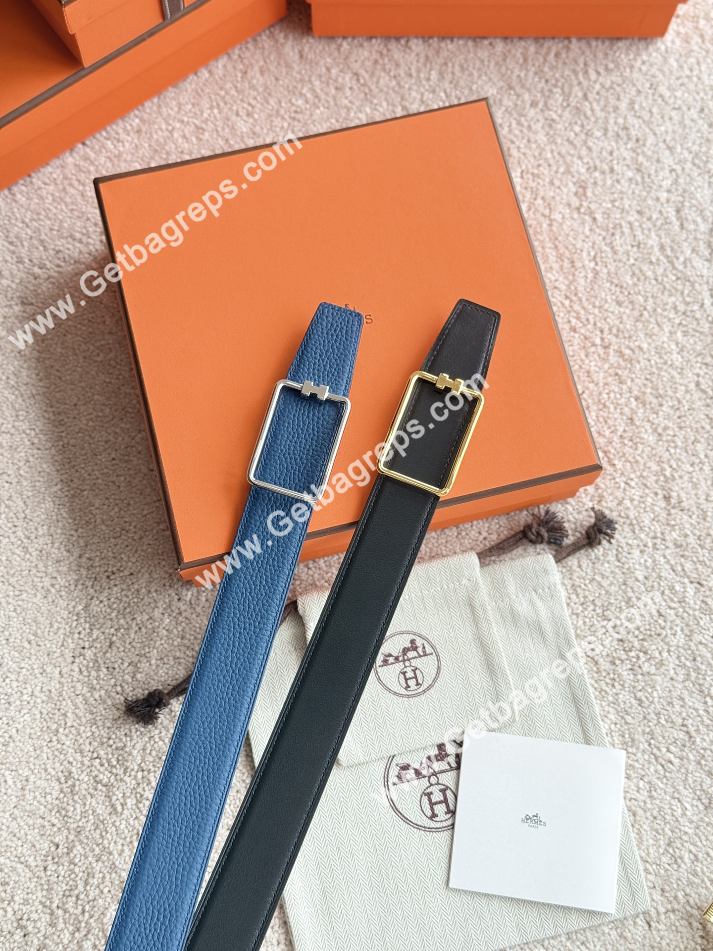Hermes Mens Leather Belts Width 38mm -0315