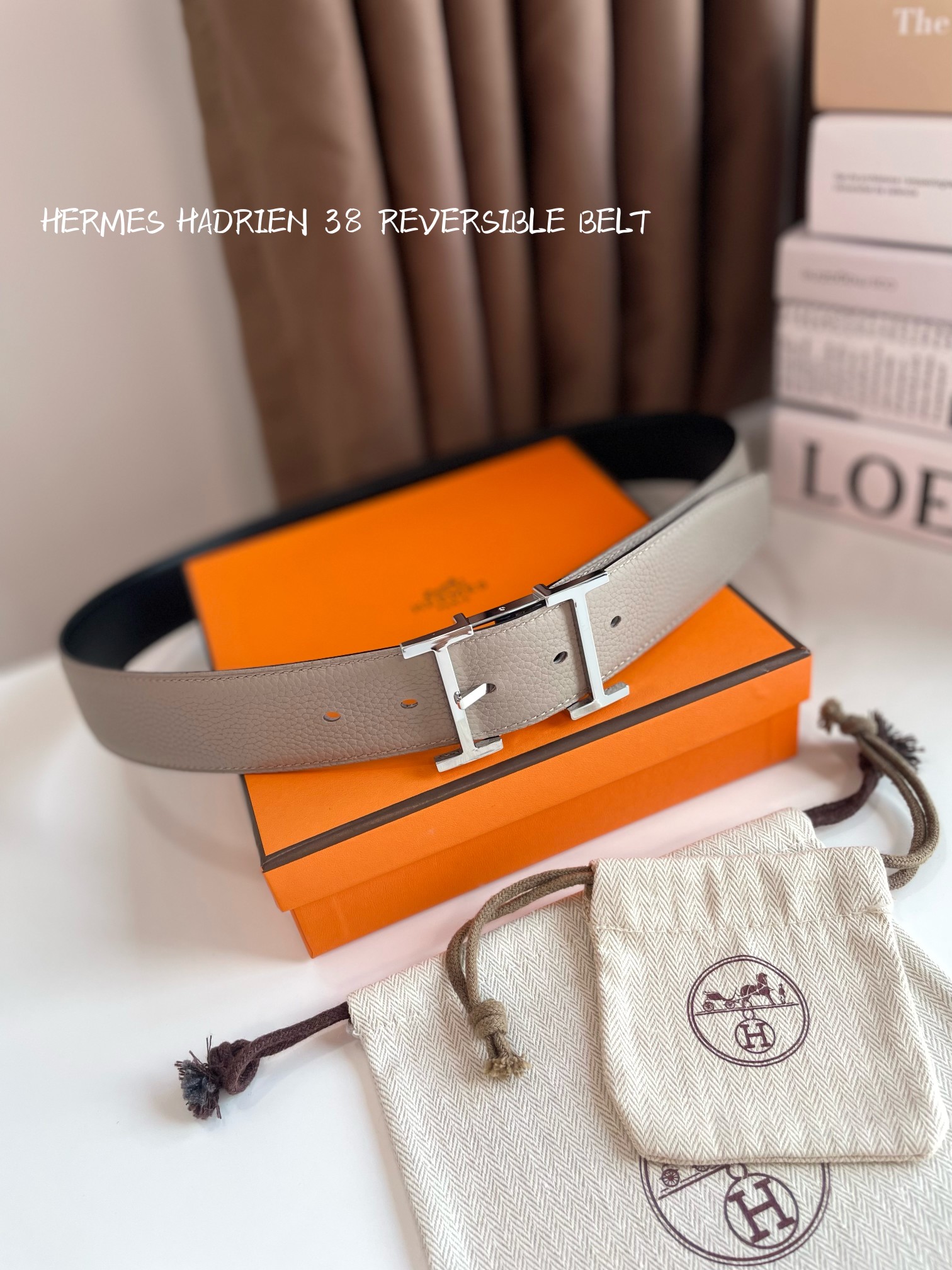 Hermes Mens Leather Belts Width 38mm 129