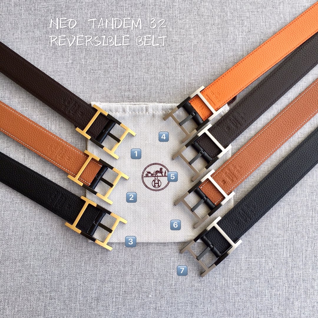 Hermes Mens Leather Belts Width 38mm 156