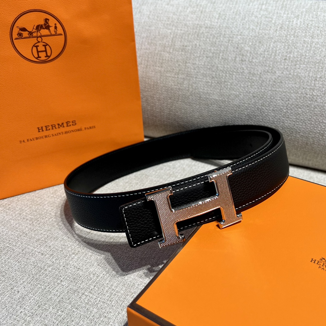 Hermes Mens Leather Belts Width 38mm 161