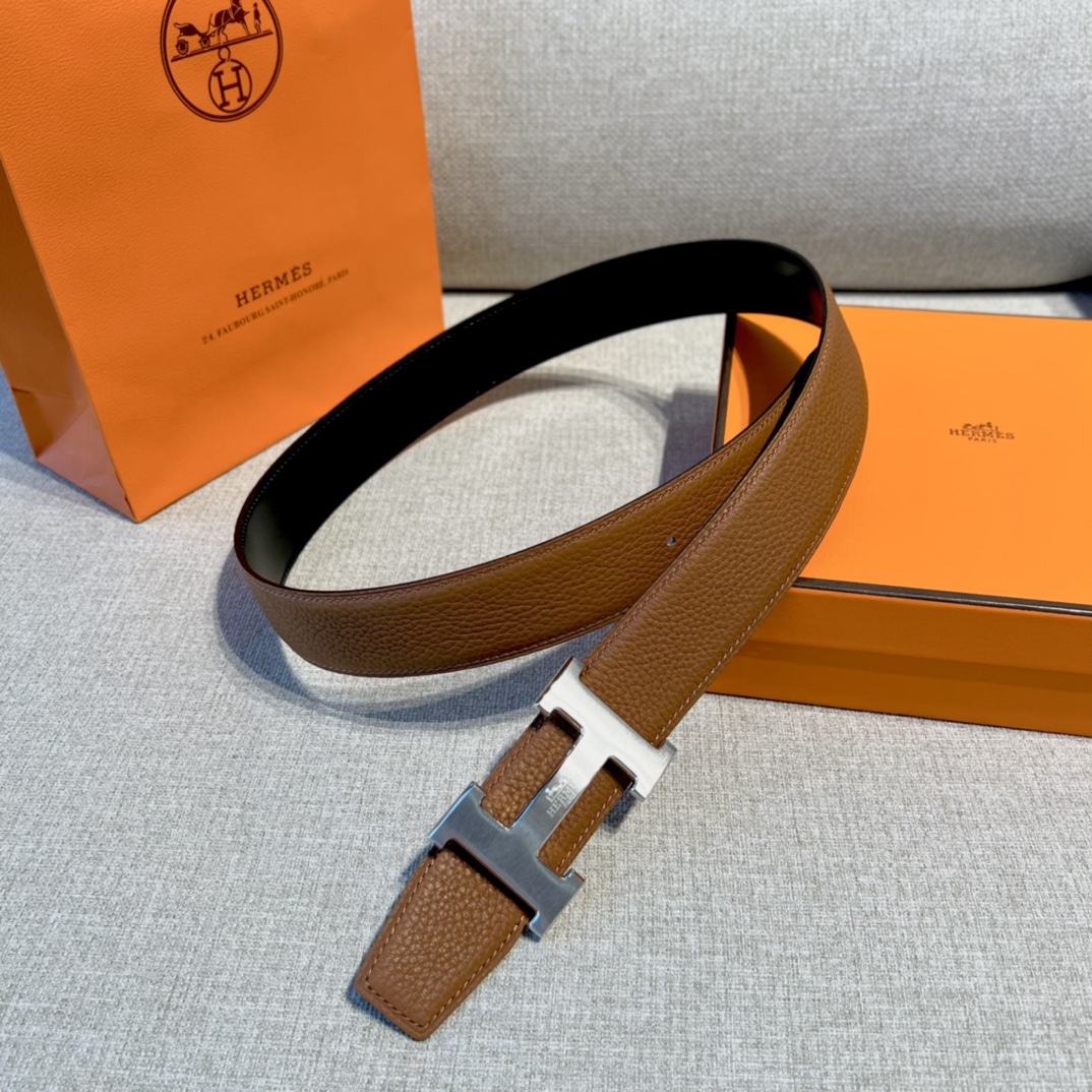 Hermes Mens Leather Belts Width 38mm 164