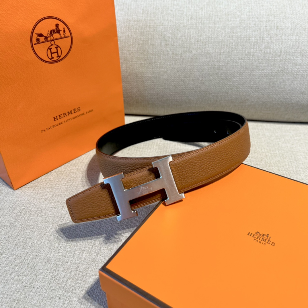 Hermes Mens Leather Belts Width 38mm 164