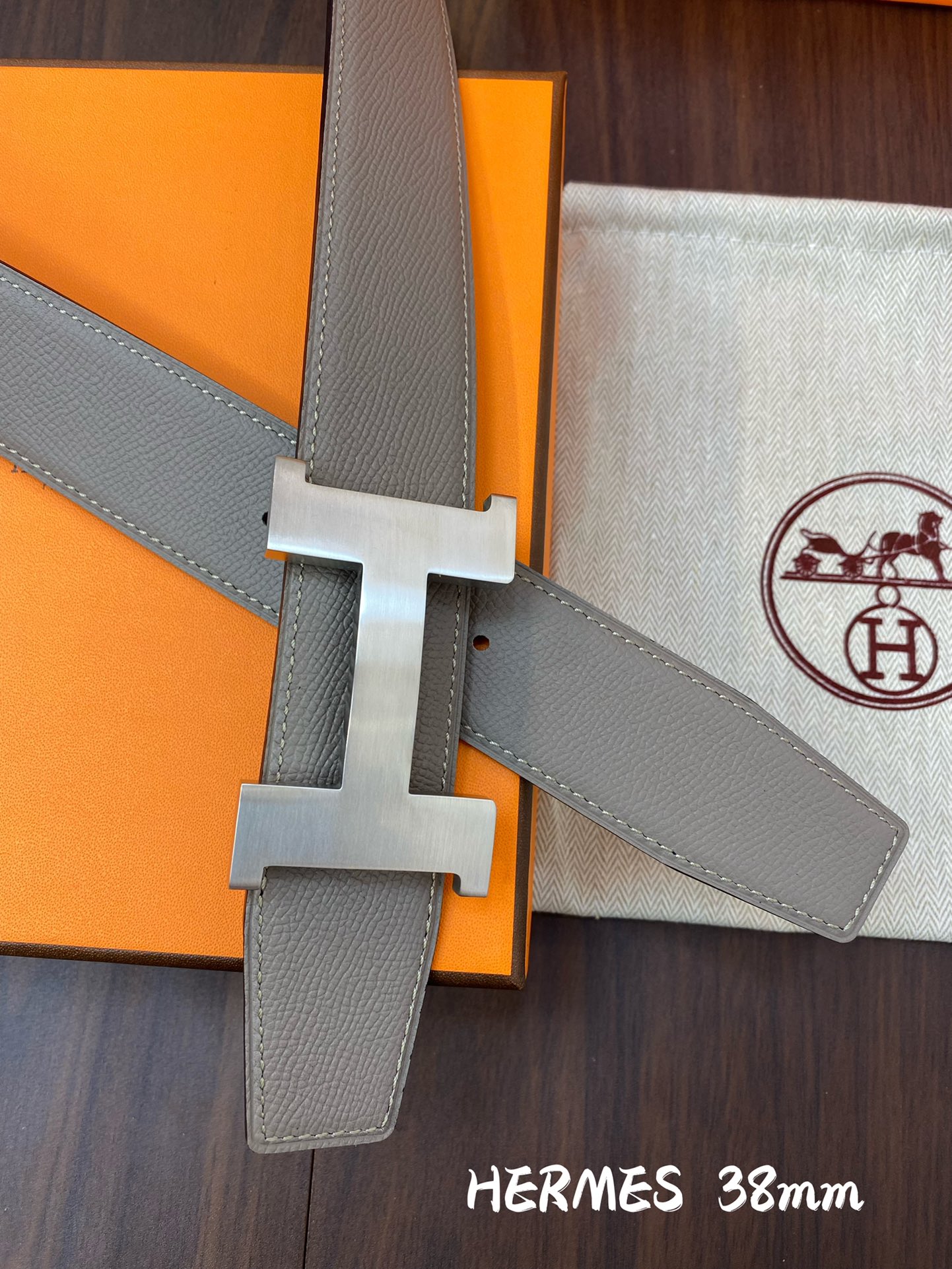 Hermes Mens Leather Belts Width 38mm 170