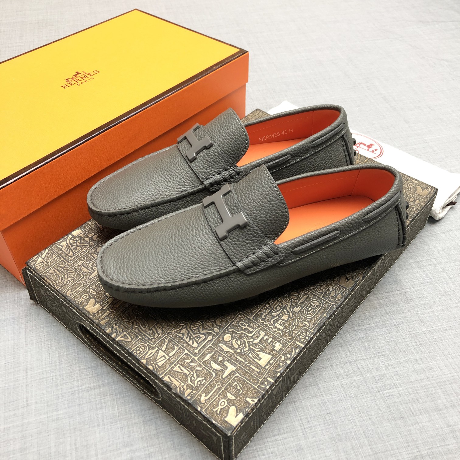 Hermes Mens Loafers Shoes-0010 38-45