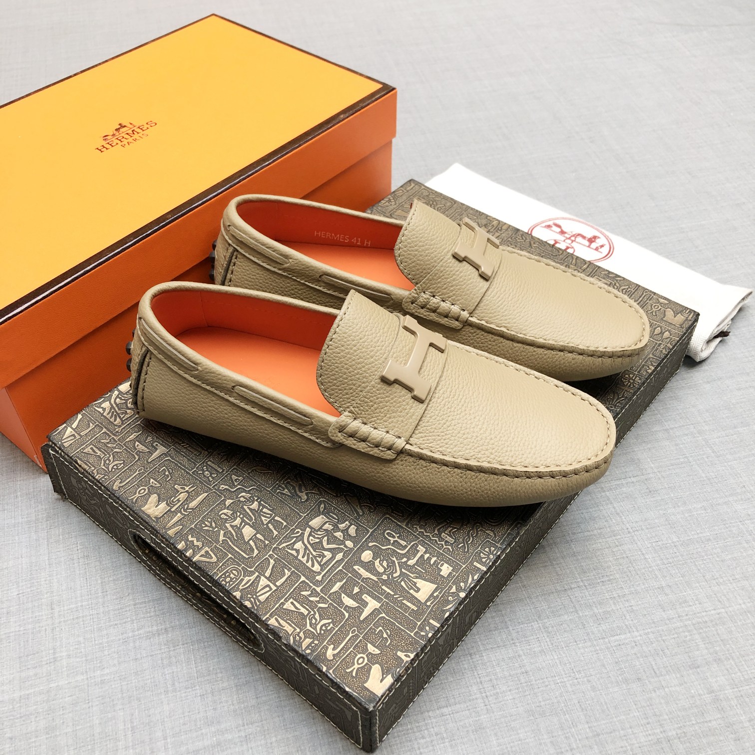 Hermes Mens Loafers Shoes-0011 38-45