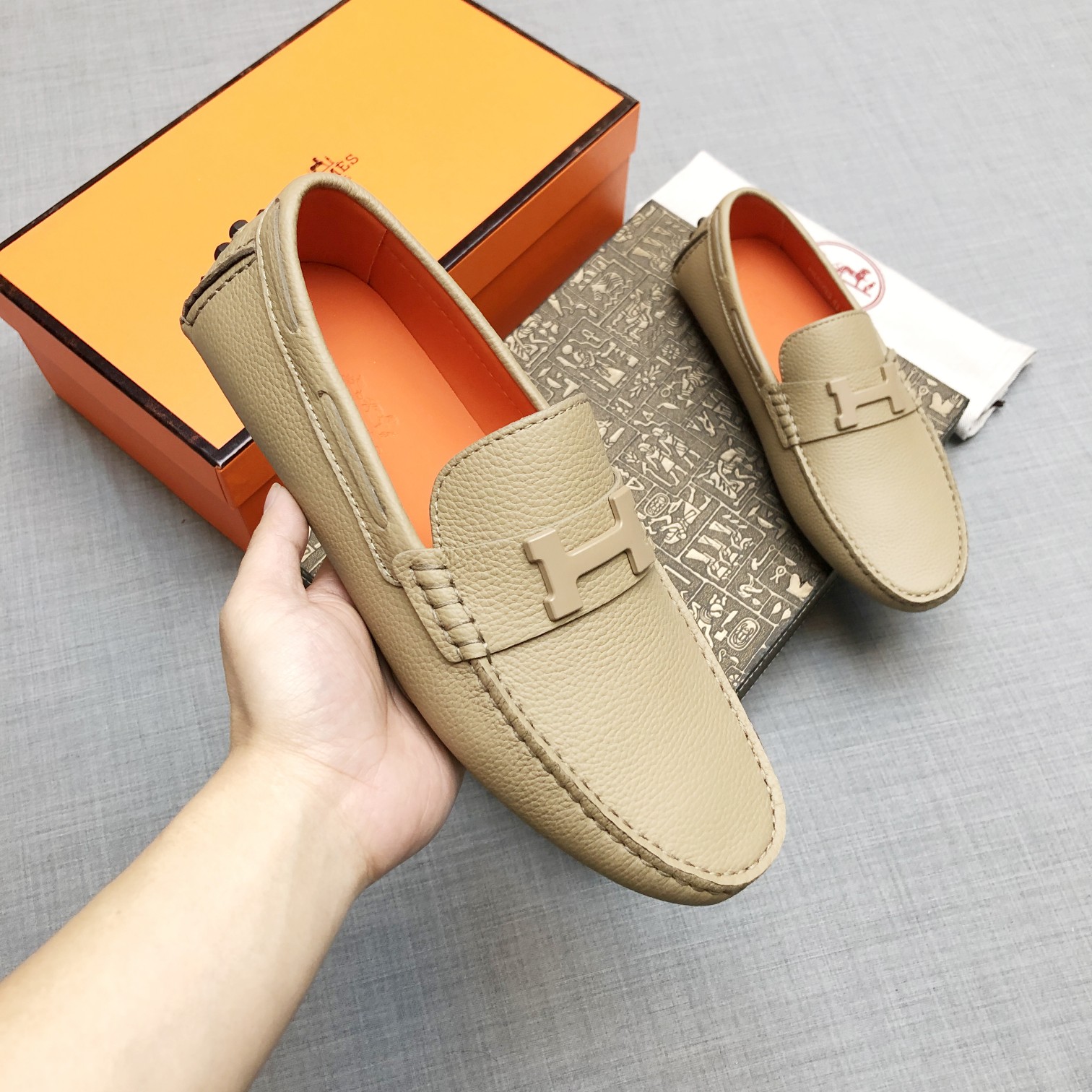 Hermes Mens Loafers Shoes-0011 38-45