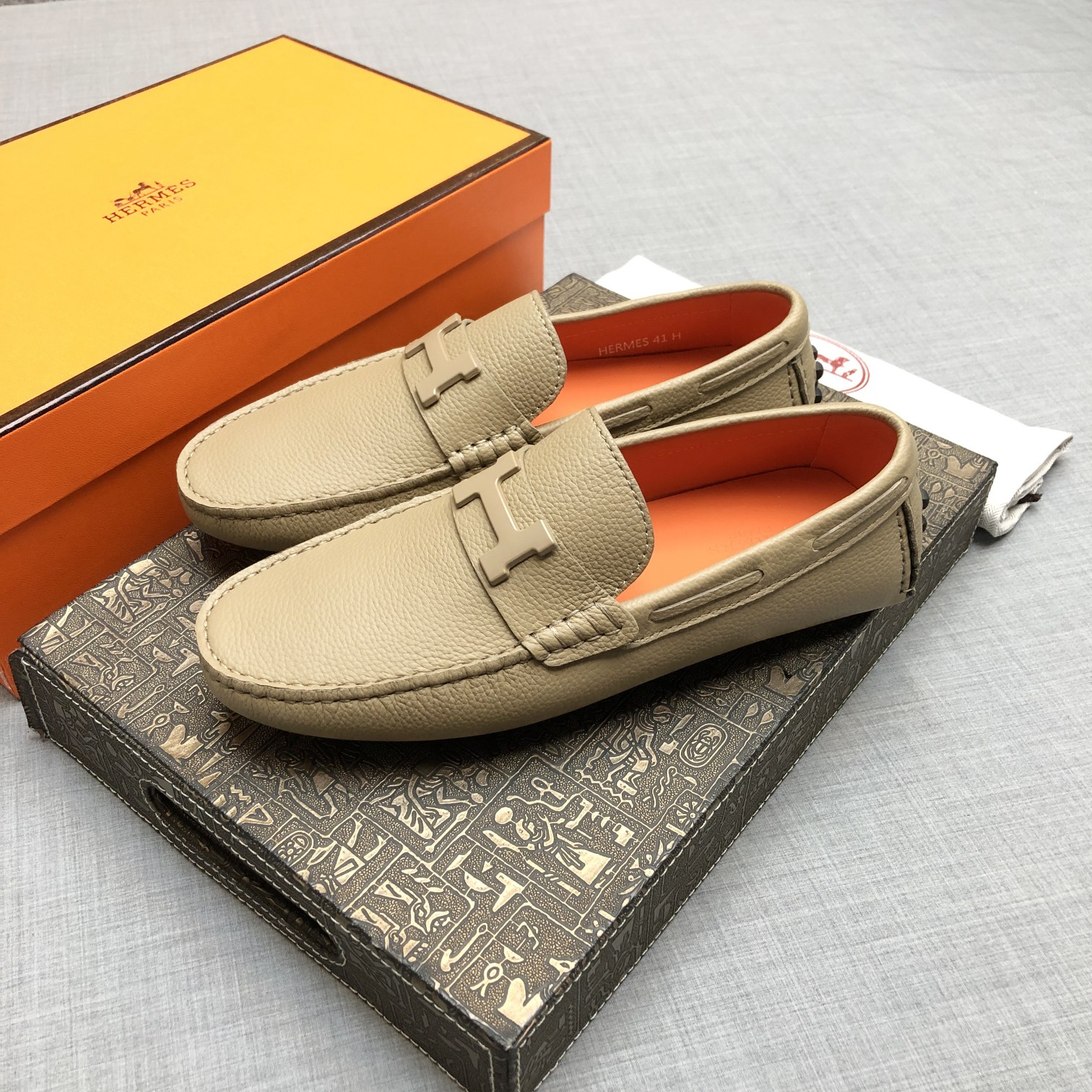 Hermes Mens Loafers Shoes-0011 38-45