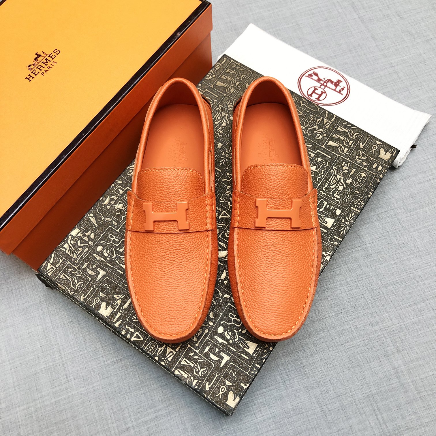 Hermes Mens Loafers Shoes-0012 38-45