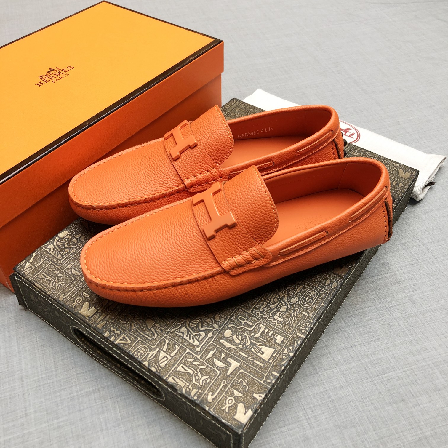 Hermes Mens Loafers Shoes-0012 38-45