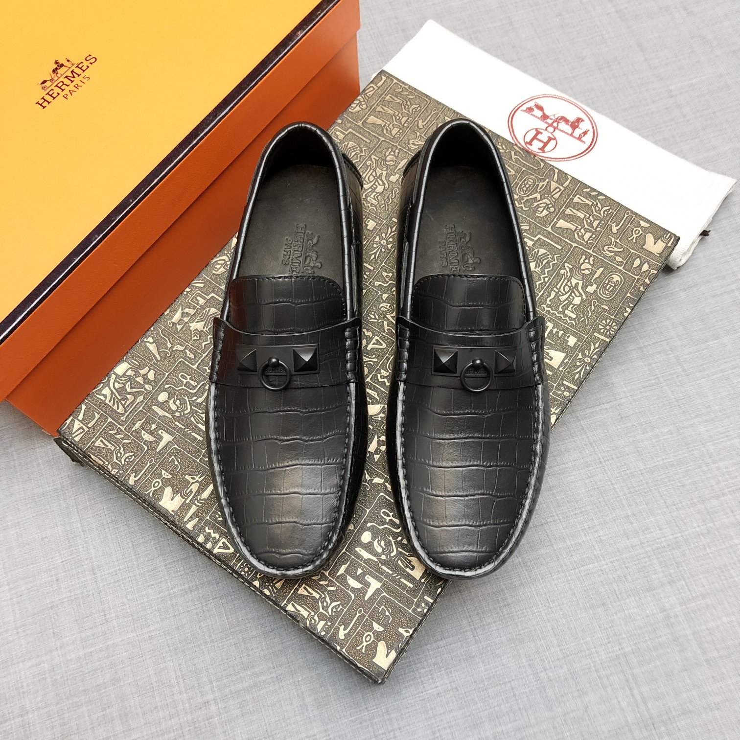 Hermes Mens Loafers Shoes-0013 38-45