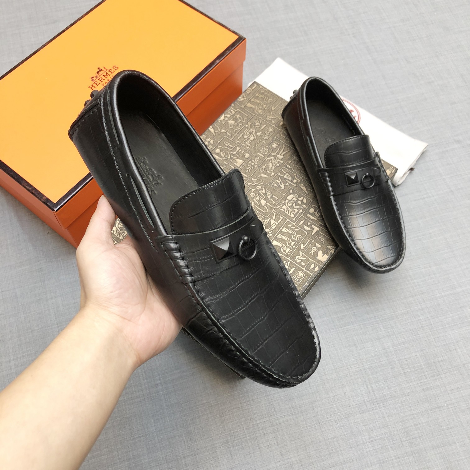 Hermes Mens Loafers Shoes-0013 38-45