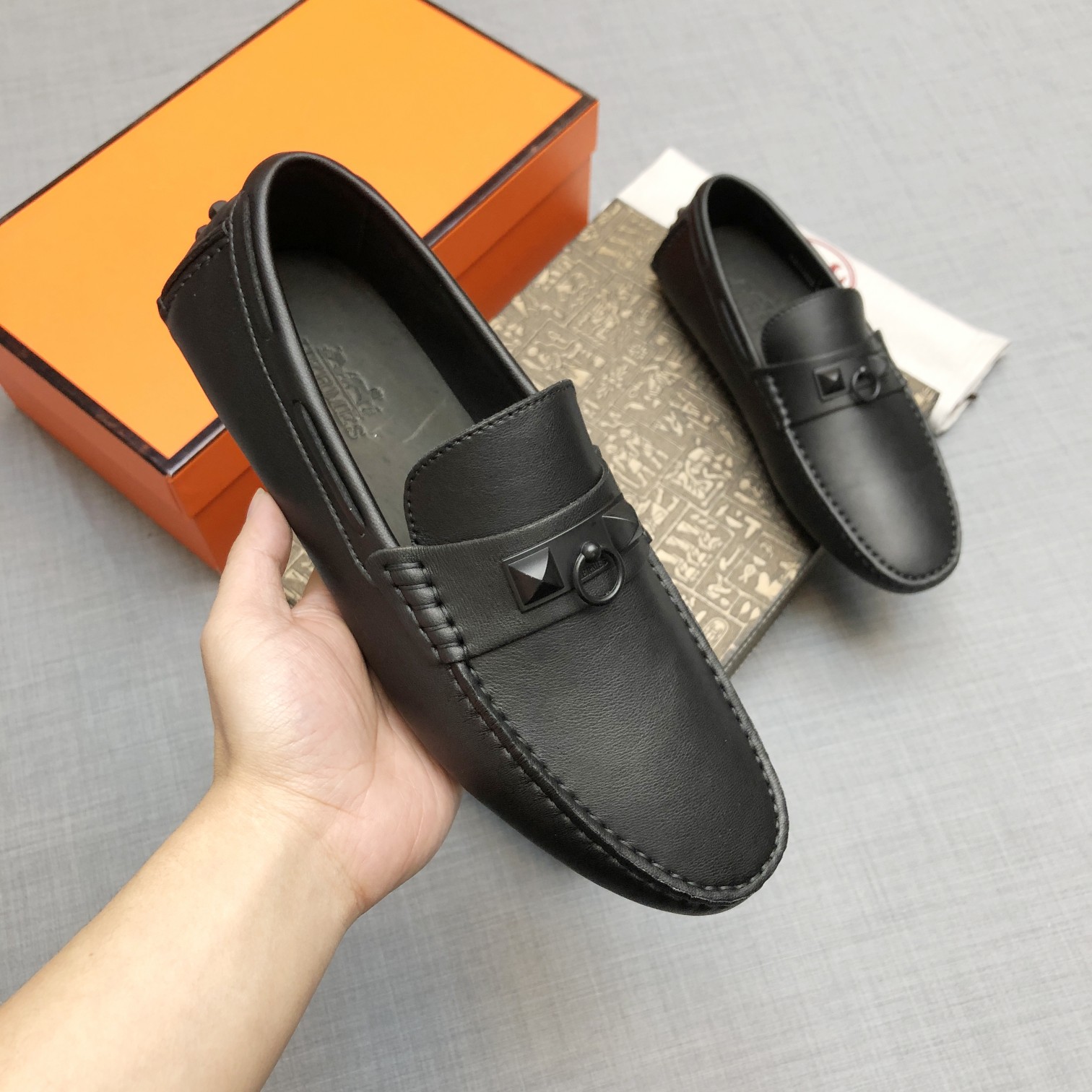 Hermes Mens Loafers Shoes-0014 38-45