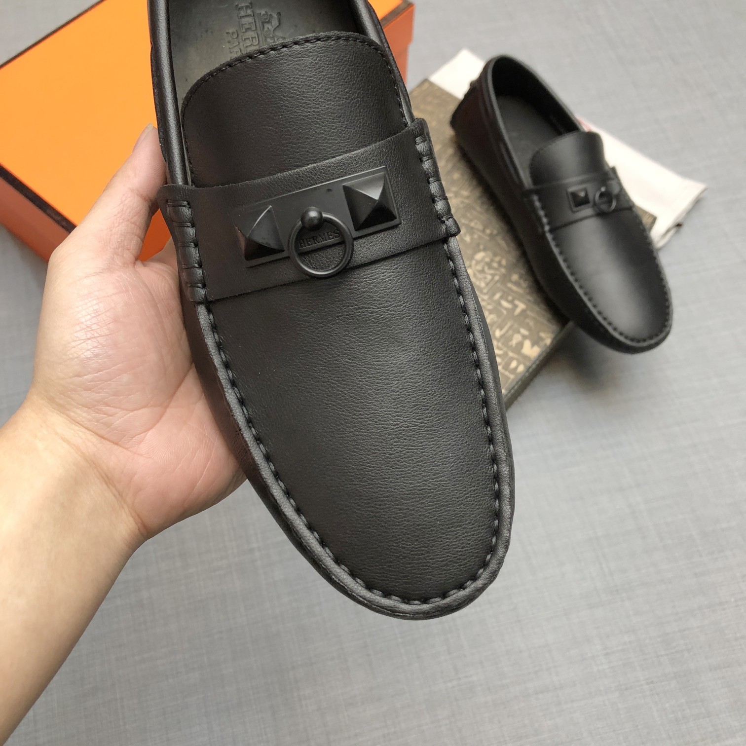 Hermes Mens Loafers Shoes-0014 38-45